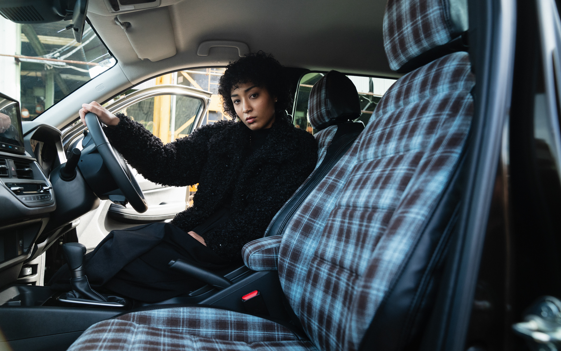 チェック柄シートカバー（現在開発中）装着イメージ