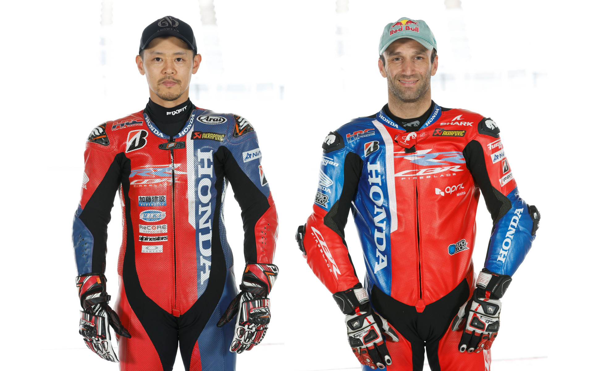 「Honda HRC」参戦ライダーの高橋巧選手（左）とヨハン・ザルコ選手（右）