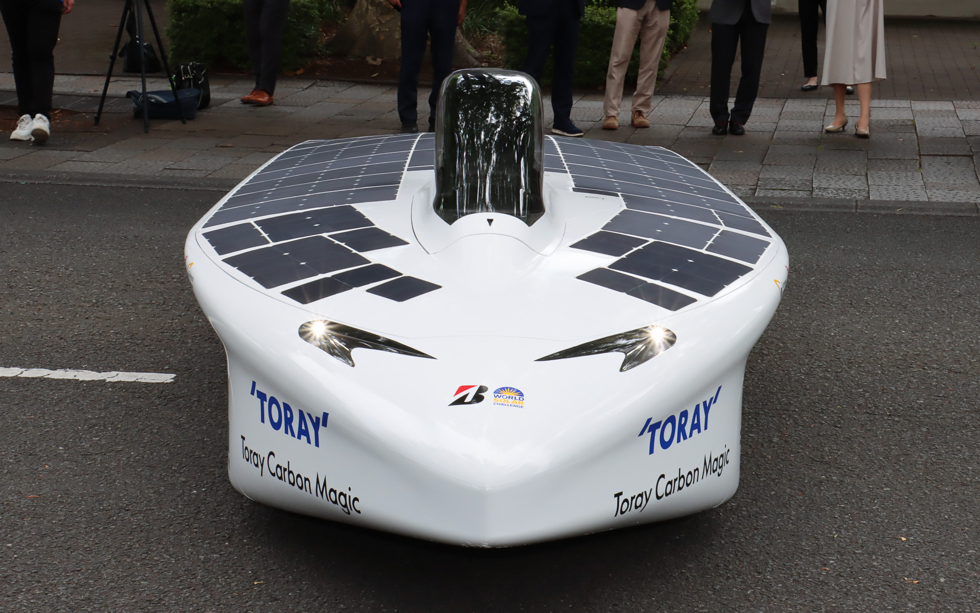 2025年仕様のTokai Challenger。前回大会の2023年モデルと同じくフロント2輪、リア1輪の3輪仕様によるモノハル型を採用している