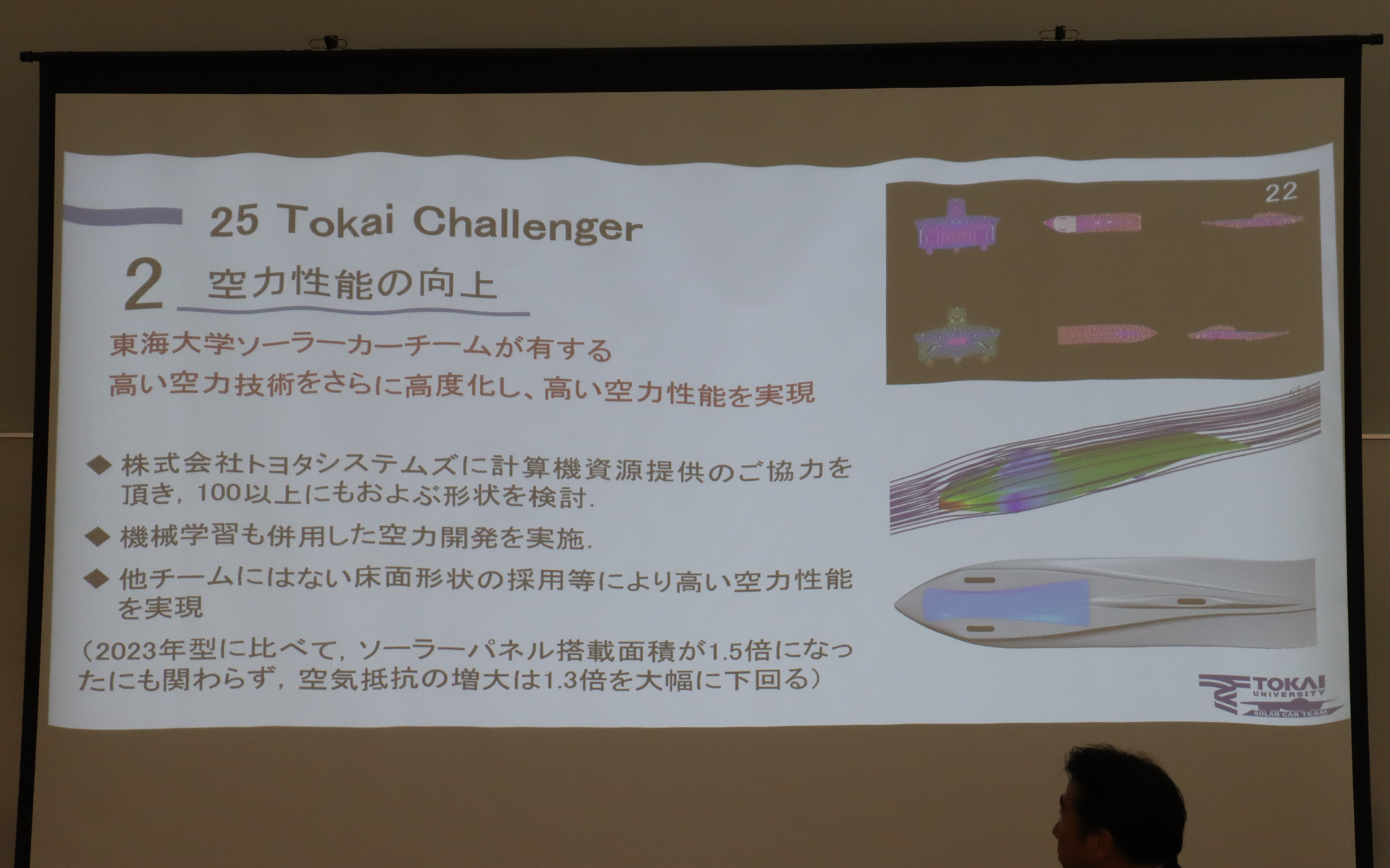 レギュレーション変更に対応して競争力を高めるため、シミュレーション解析で独自の床面形状を実現