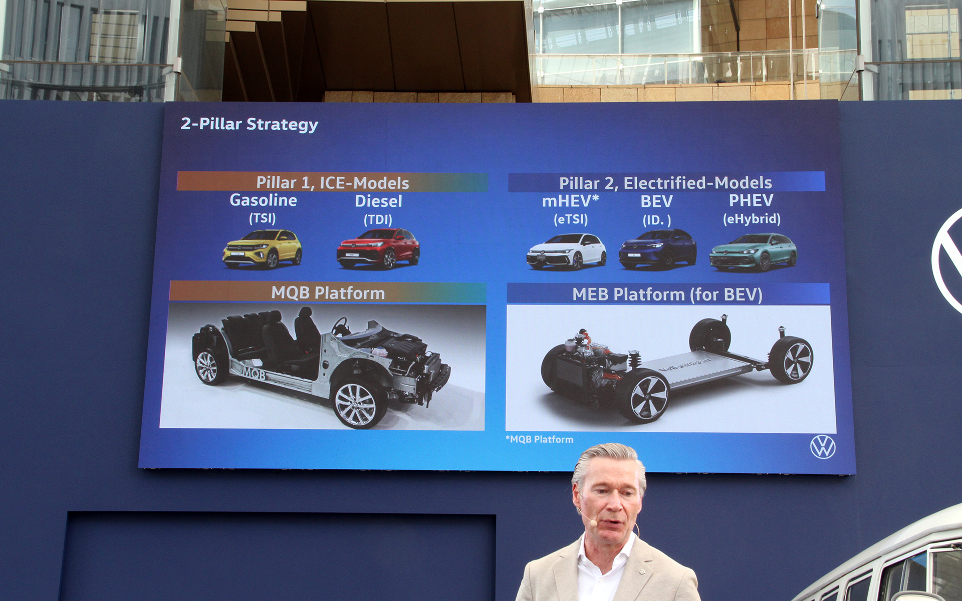 ブッシュマン氏は2本柱戦略などについて説明した