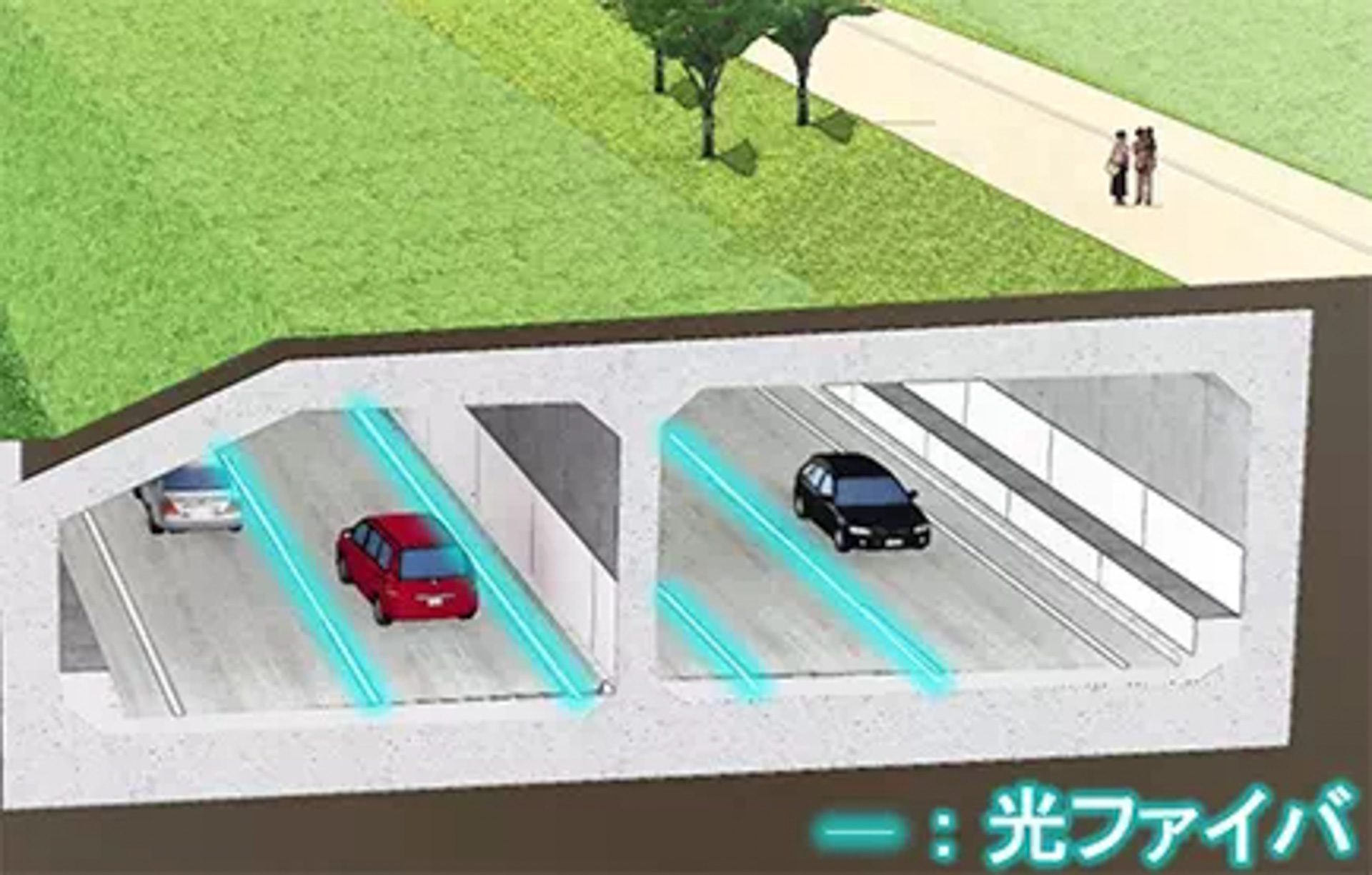 光ファイバセンサケーブルの敷設位置（イメージ図）