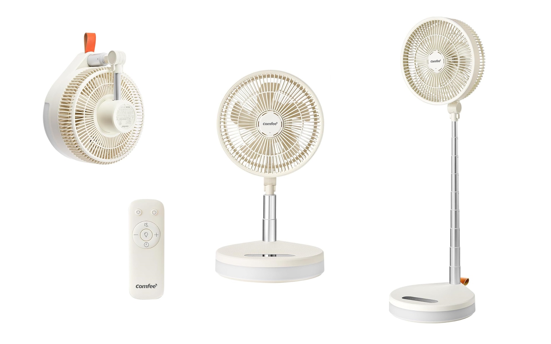 首からぶら下げられるし、手で持つことも可能、地面に据え置くこともできる3刀流の扇風機だ