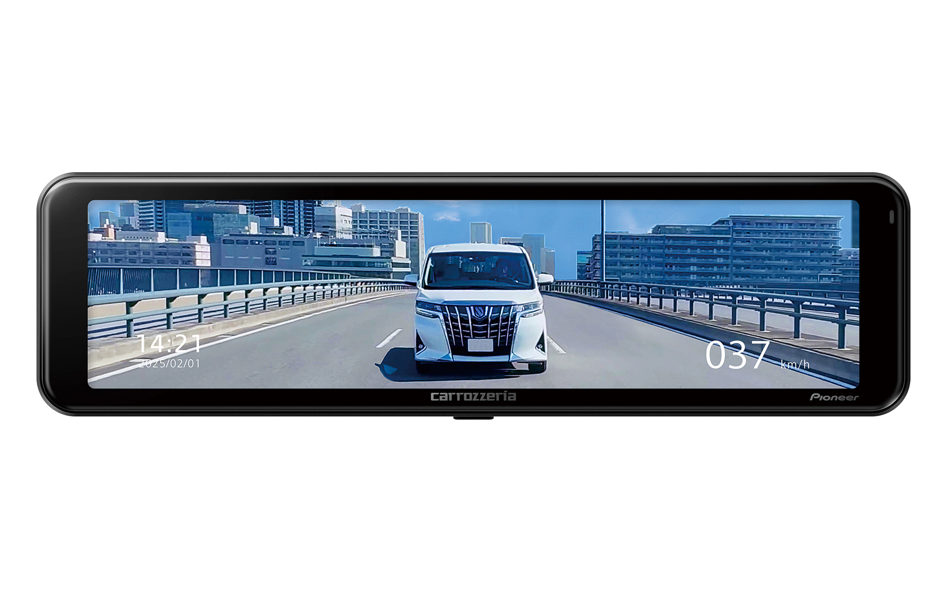 デジタルミラーの11V型高輝度IPS液晶ディスプレイをドラレコの表示画面にも利用