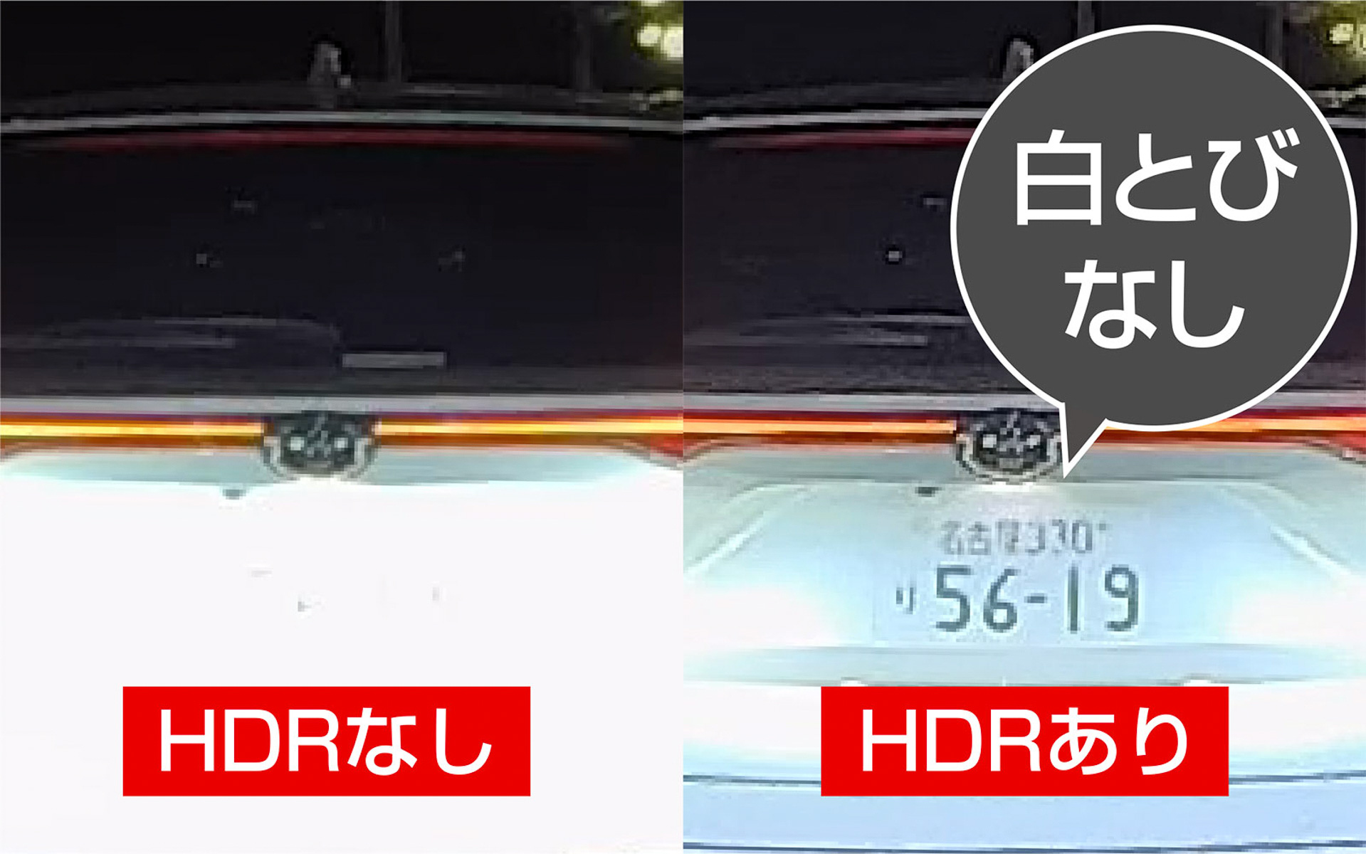 HDRで明暗差を補正して白とびなどに対応