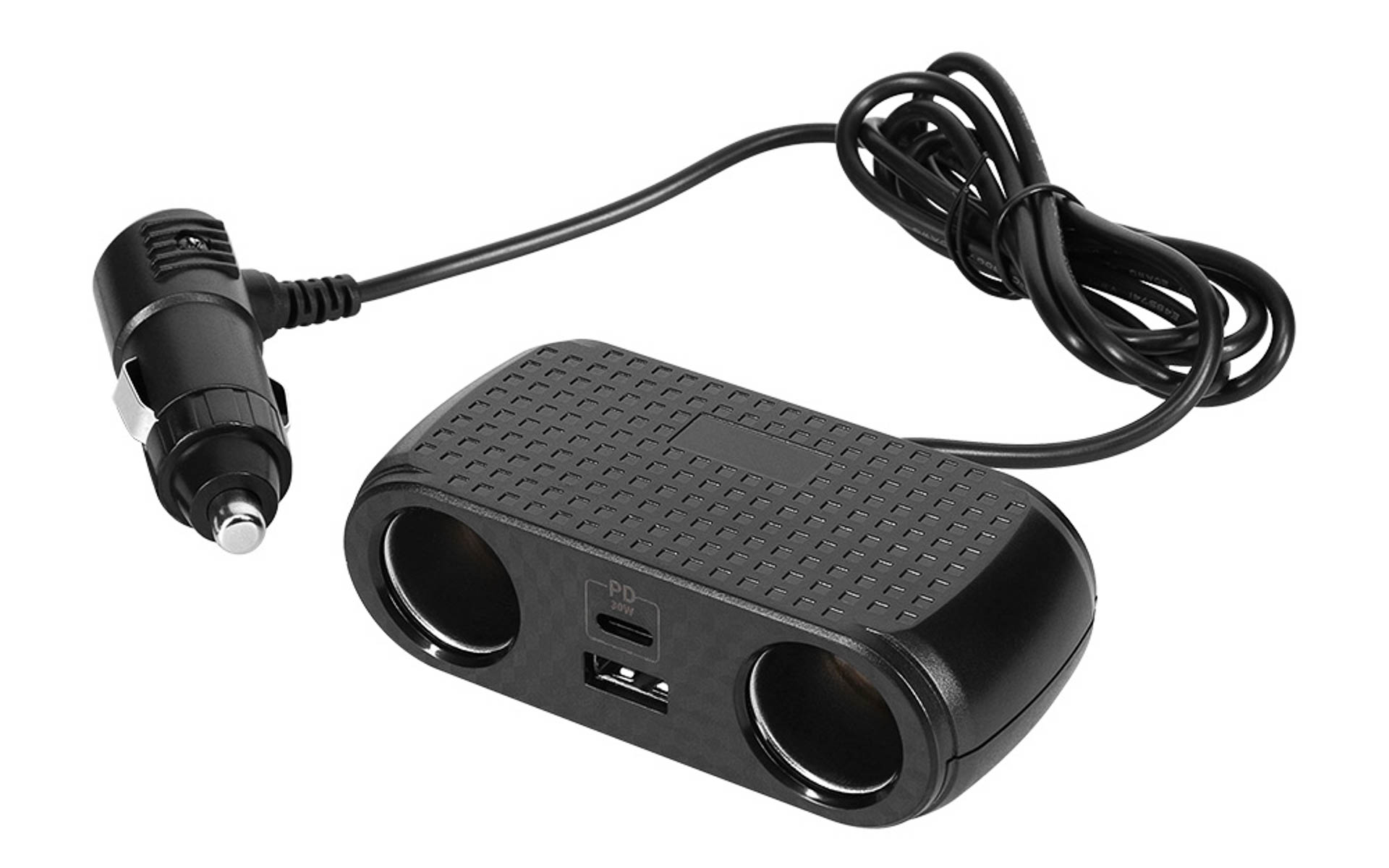 ケーブル型の車載充電器「OWL-CCUCD2C2-BK」