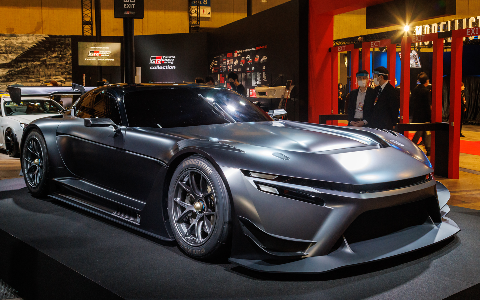 東京オートサロン2022で世界初公開された「GR GT3 Concept」。テストが進んでいるという話はあるが、現時点で何も明らかになっていない