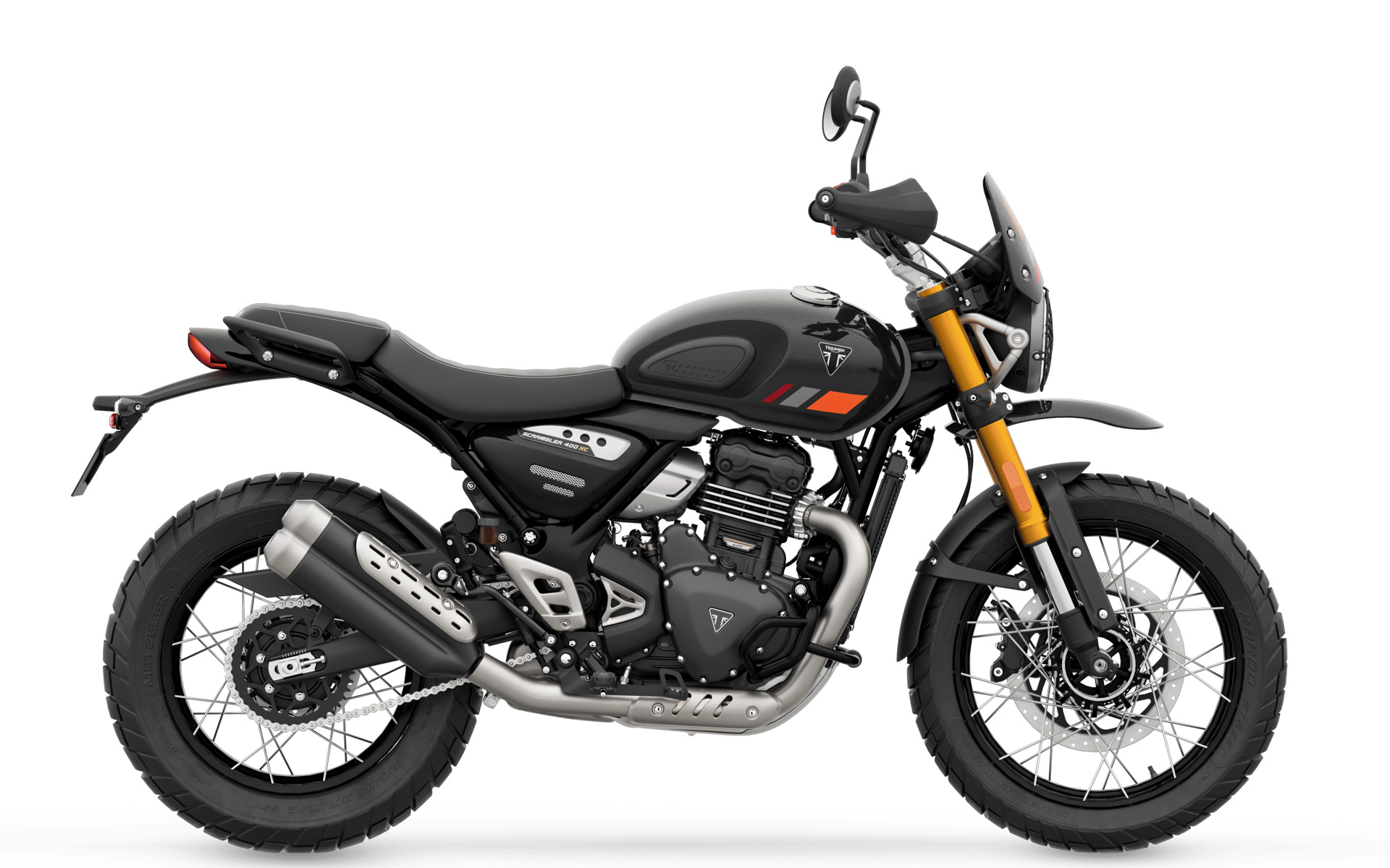 2026年モデルの新型「SCRAMBLER 400 XC」（ストームグレー）