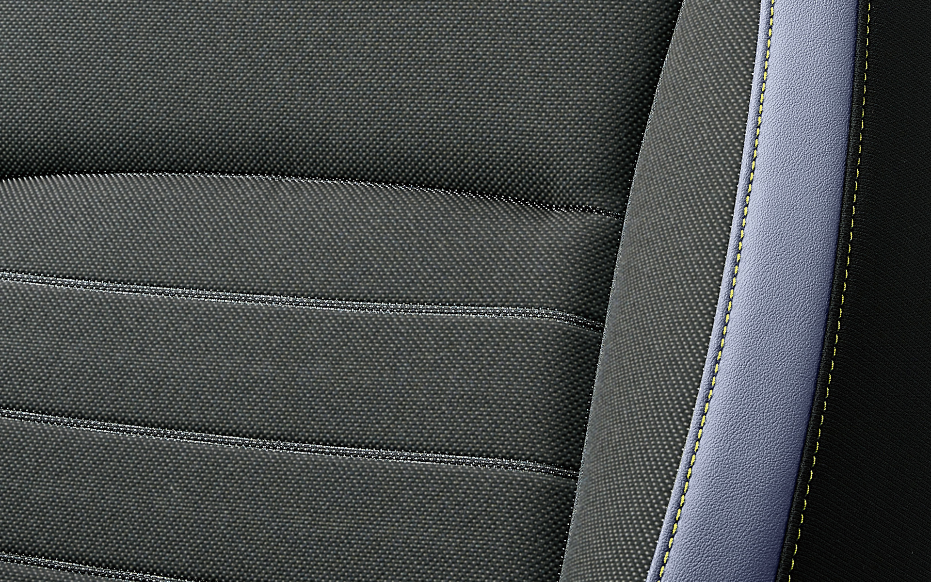 シートのサイドにライムイエローステッチを追加