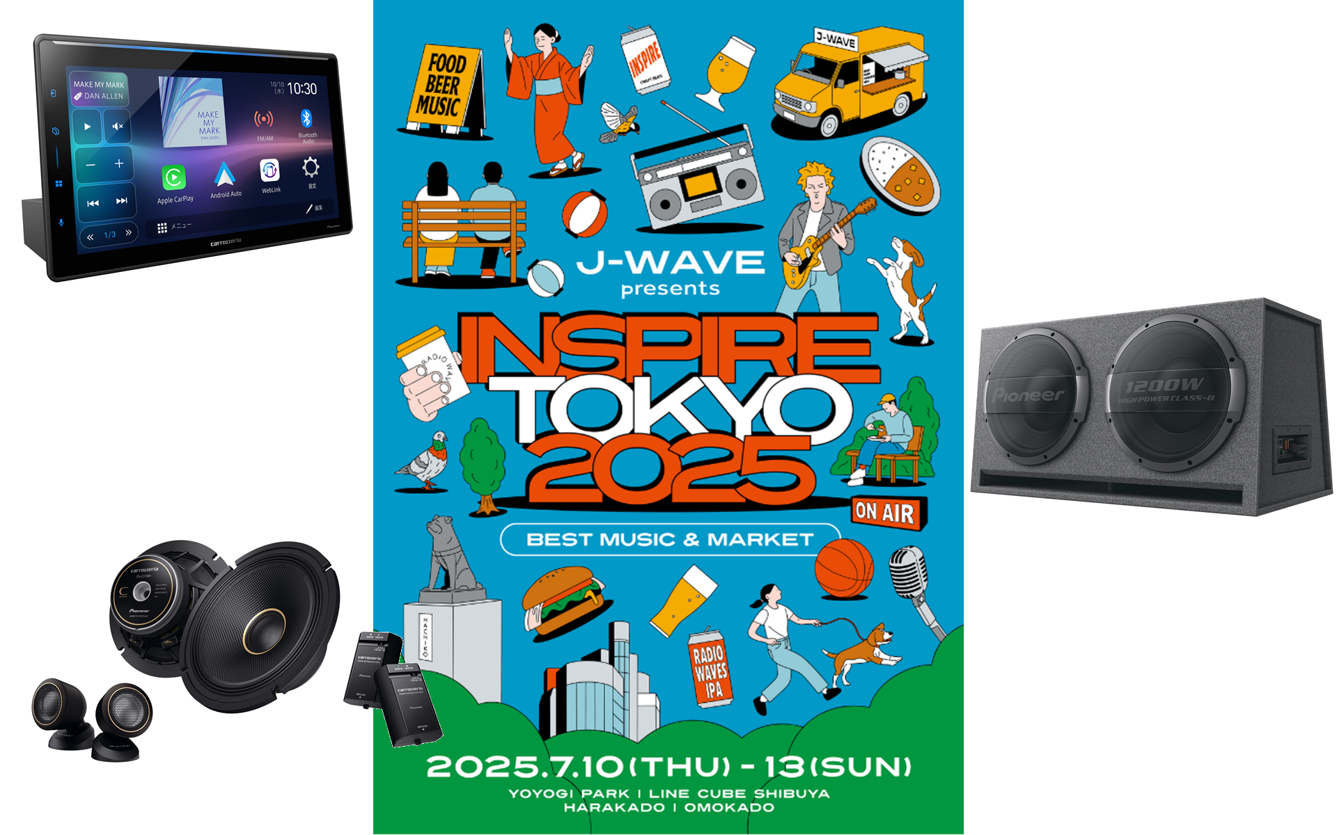 パイオニアは「INSPIRE TOKYO 2025」に出展。迫力ある重低音サウンドを体感できるデモカー「ゴルフII」を展示する