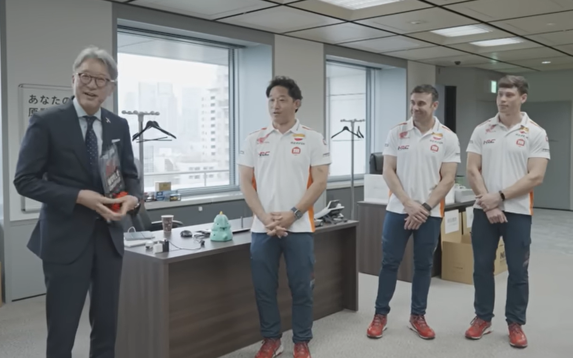 ホンダの三部敏宏社長が笑顔で出迎えてくれた