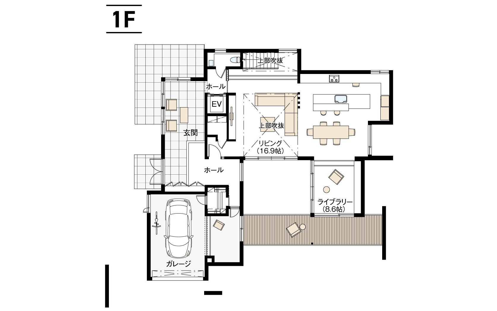 「紫門（さいもん）さんち。」の1階間取り