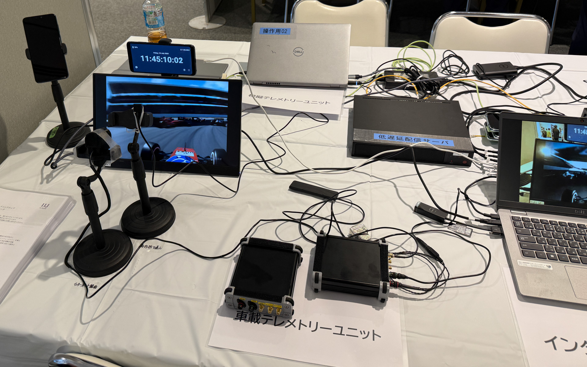 IIJグループは「スーパーフォーミュラ」で行なっている実証実験を紹介する展示を実施