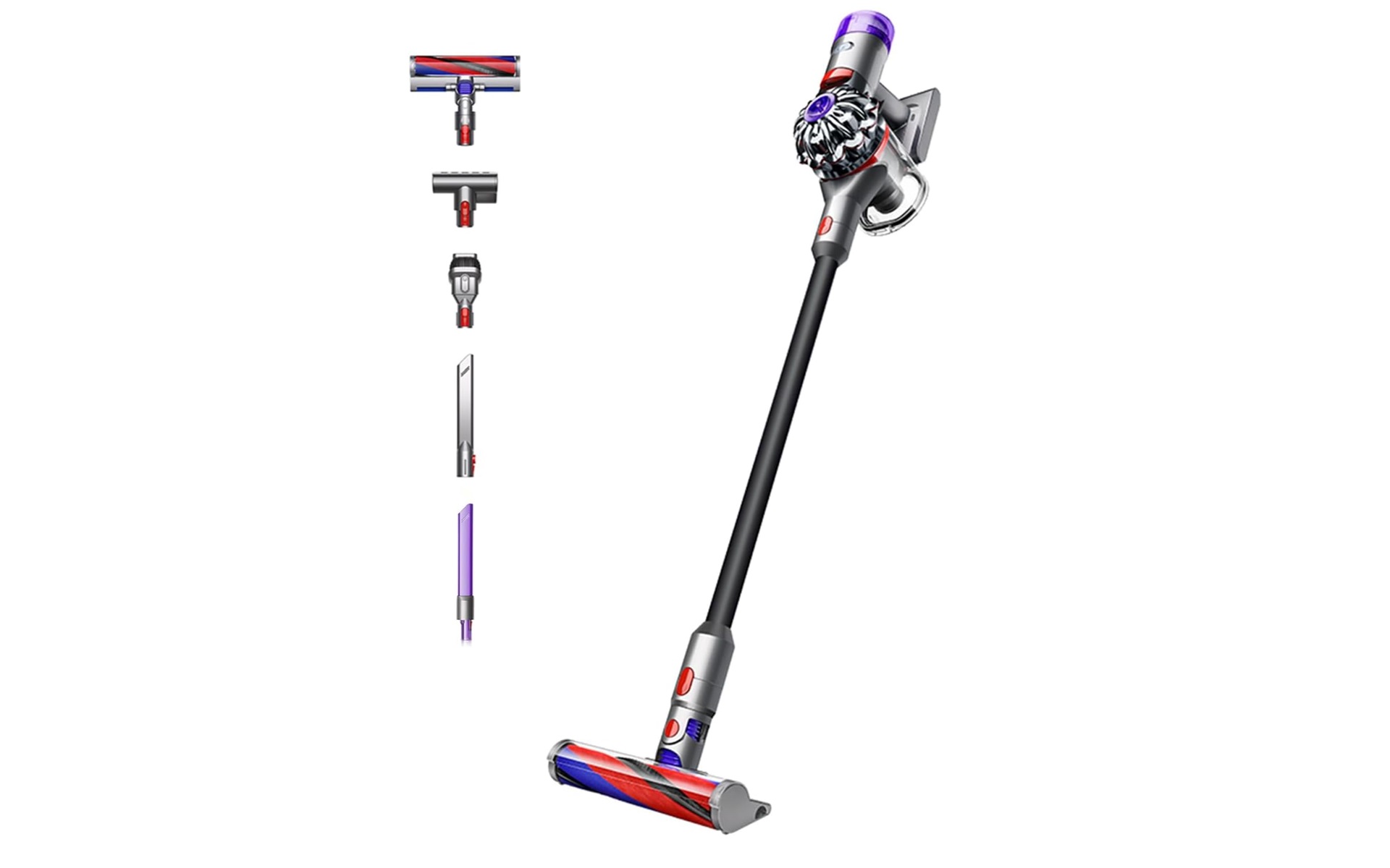 「隙間ノズル」「コンビネーションノズル」「ミニモーターヘッド」「LED隙間ノズル」「収納用ブラケット」が付属する