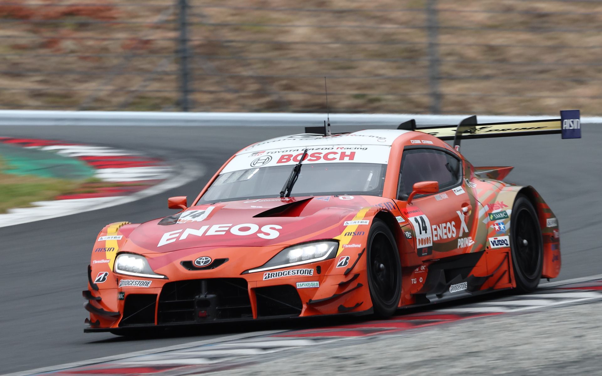 GT500レース2を制した14号車 ENEOS X PRIME GR Supra（福住仁嶺選手/BS）