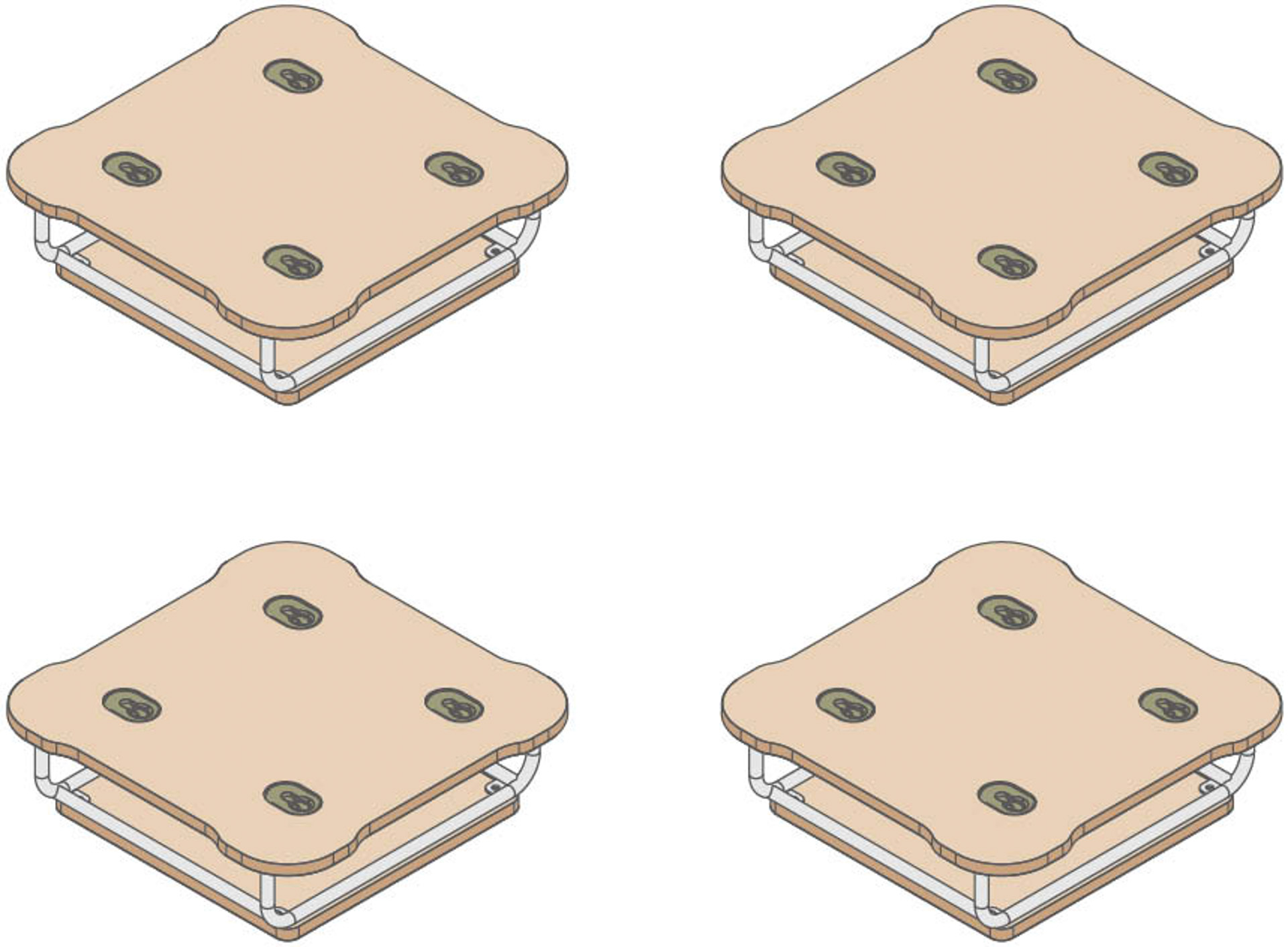 セット「リフレッシュ」家具モジュール（ベースモジュール×4）