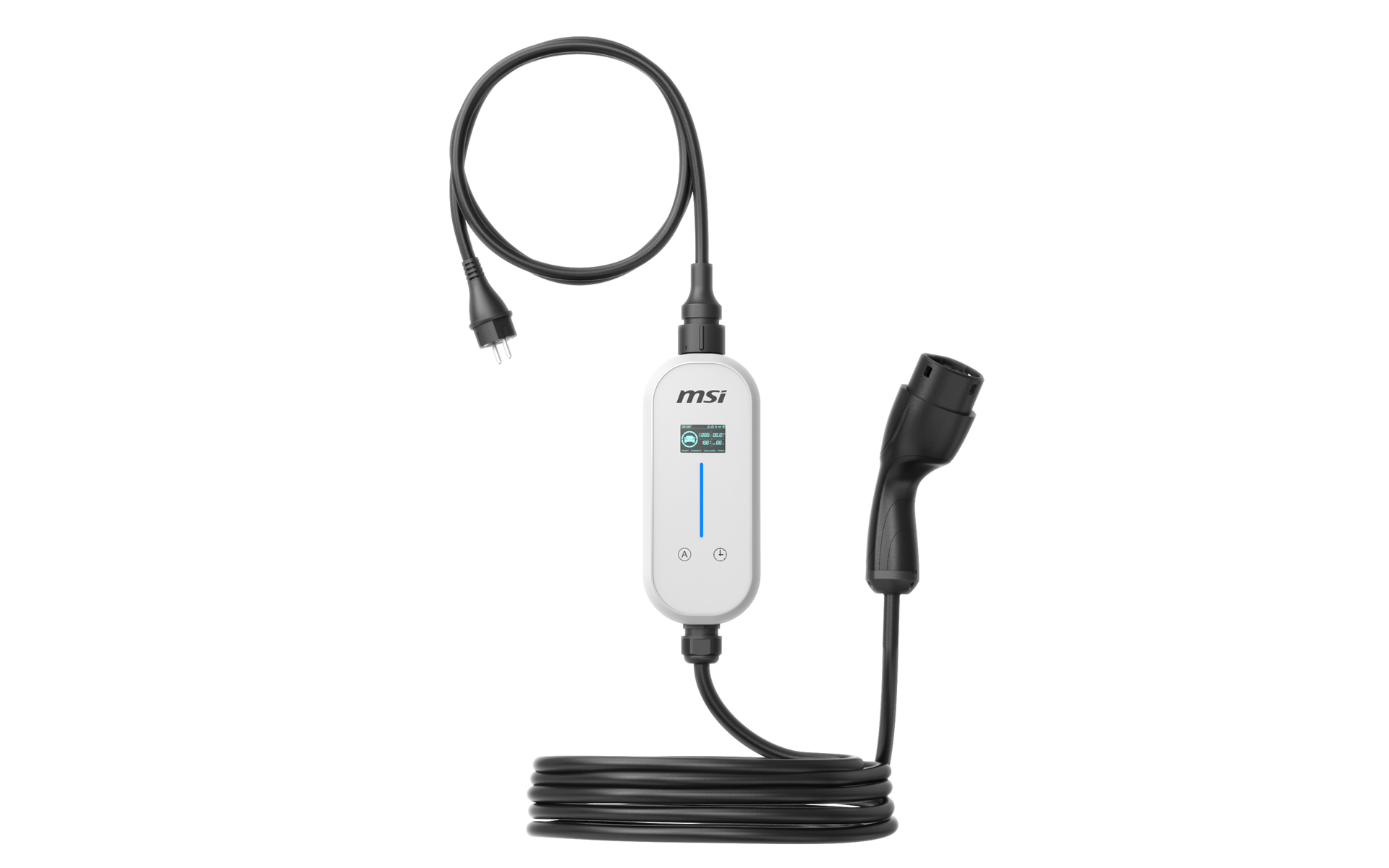 外出時に利用できるポータブルタイプの充電器「EZgo」。カラーはホワイトとブラックを予定している