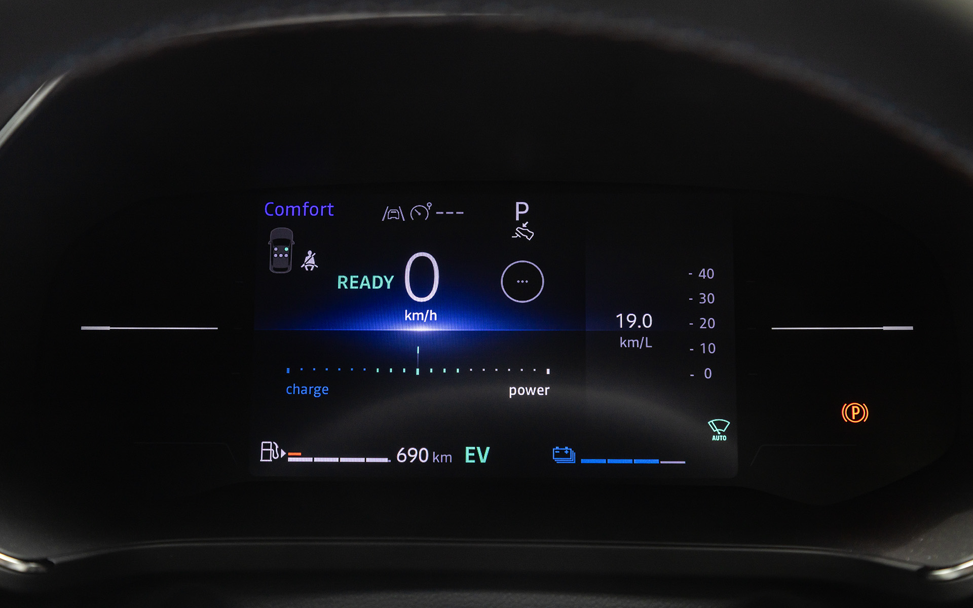 フルハイブリッド E-TECHのメーター表示