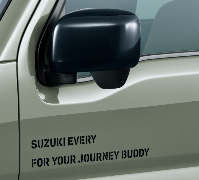 ドアミラー（ブラック塗装）、専用デカール