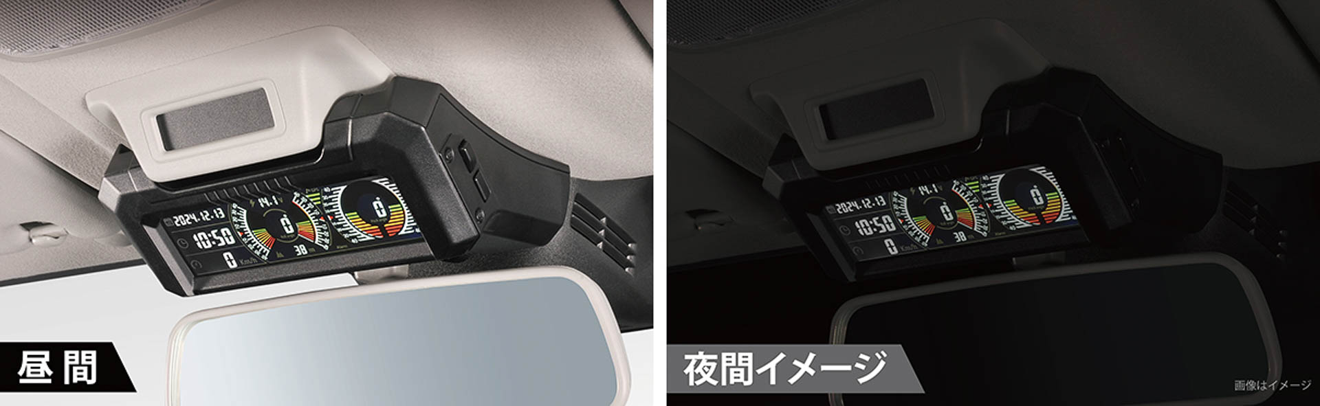 昼夜でのディスプレイ表示イメージ