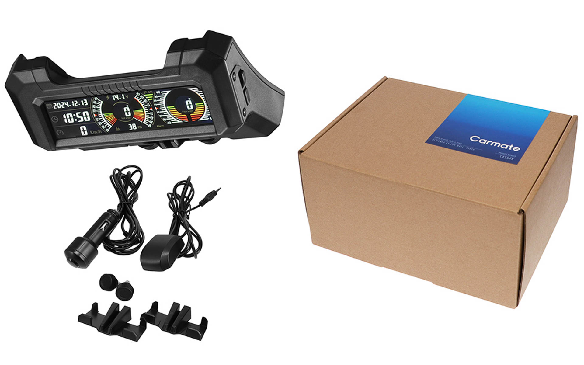 付属品一覧。サイズは68×182×138mm（高さ×幅×奥行き）、製品重量は403g。適合車種はジムニー（型式：JB64W、年式：2018年7月～）、ジムニーシエラ（型式：JB74W、年式：2018年7月～）。ジムニーノマド（2025年4月～）には適合しない