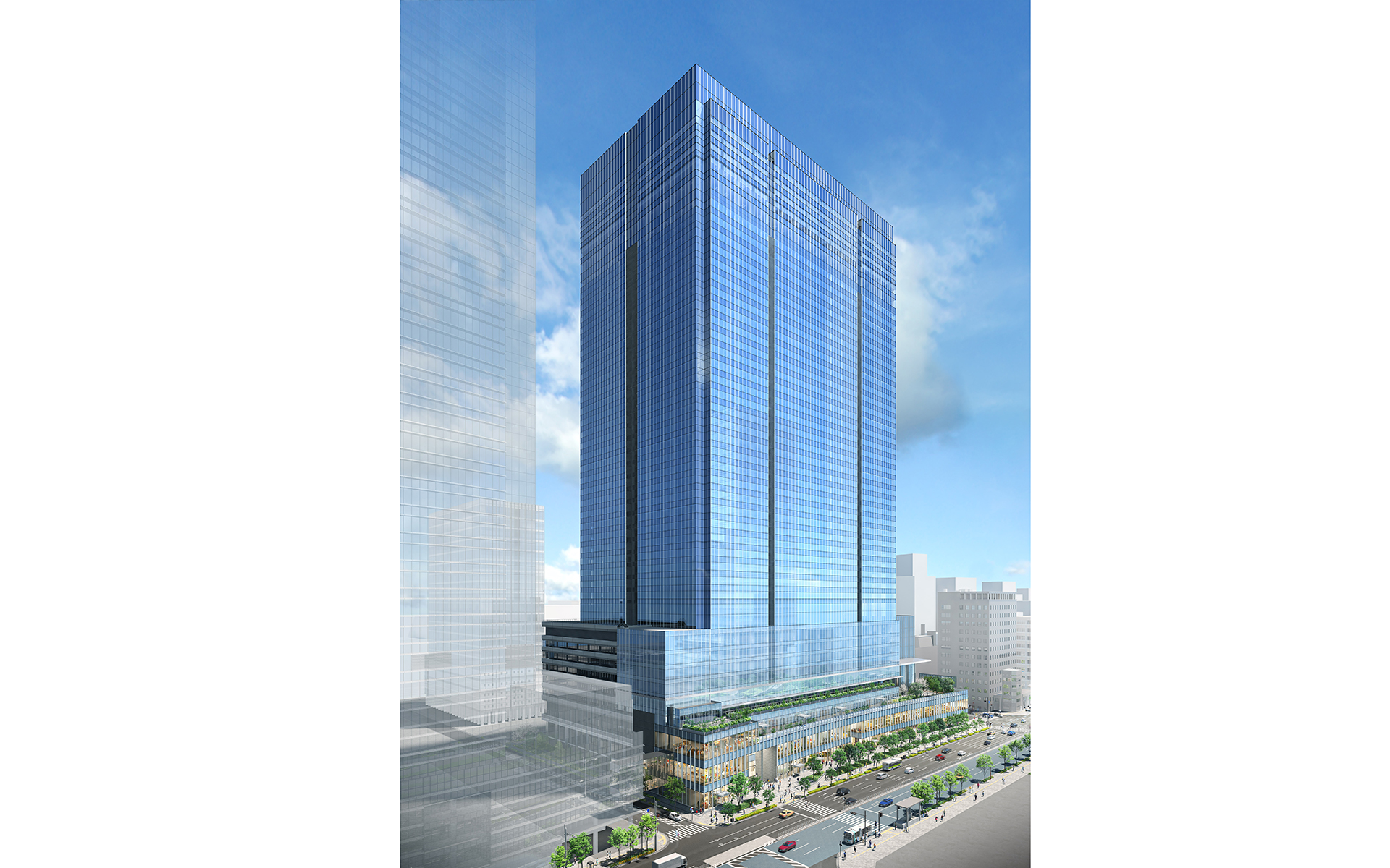「八重洲二丁目中地区第一種市街地再開発事業」 外観イメージパース（東京駅八重洲口側）