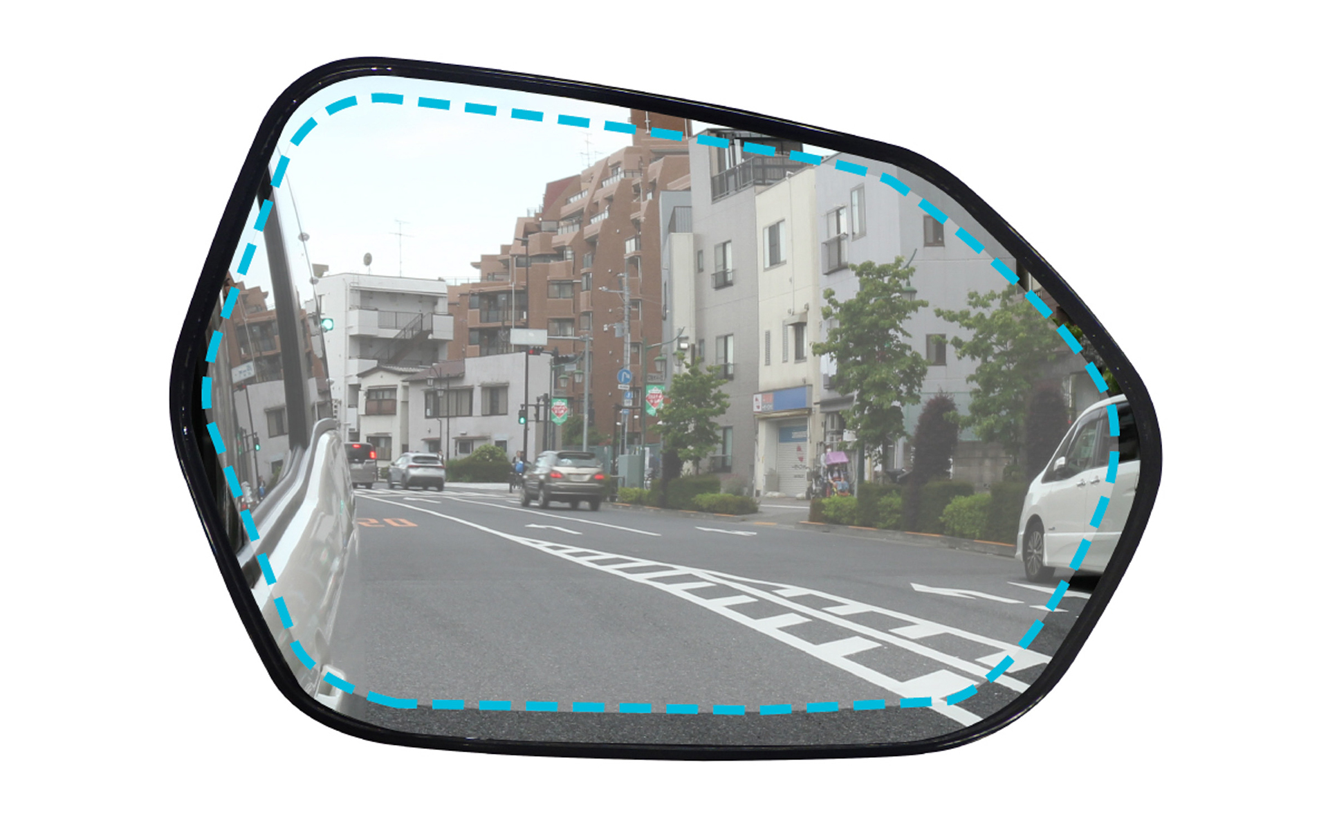 ゼロワイパーフィルムタイプ 車種専用のフィルムは作業性を考慮し、ミラー面にぴったりではなく、ミラー面の外周から約5mm内側になるサイズに設定