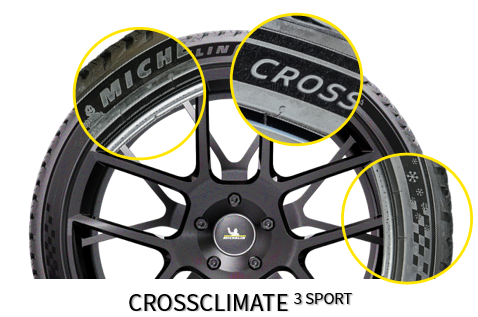 タイヤサイドウォールに深みのある上質な黒さとベルベットのような高級感ある手触りを実現する「PREMIUM TOUCH　プレミアムタッチ」を採用