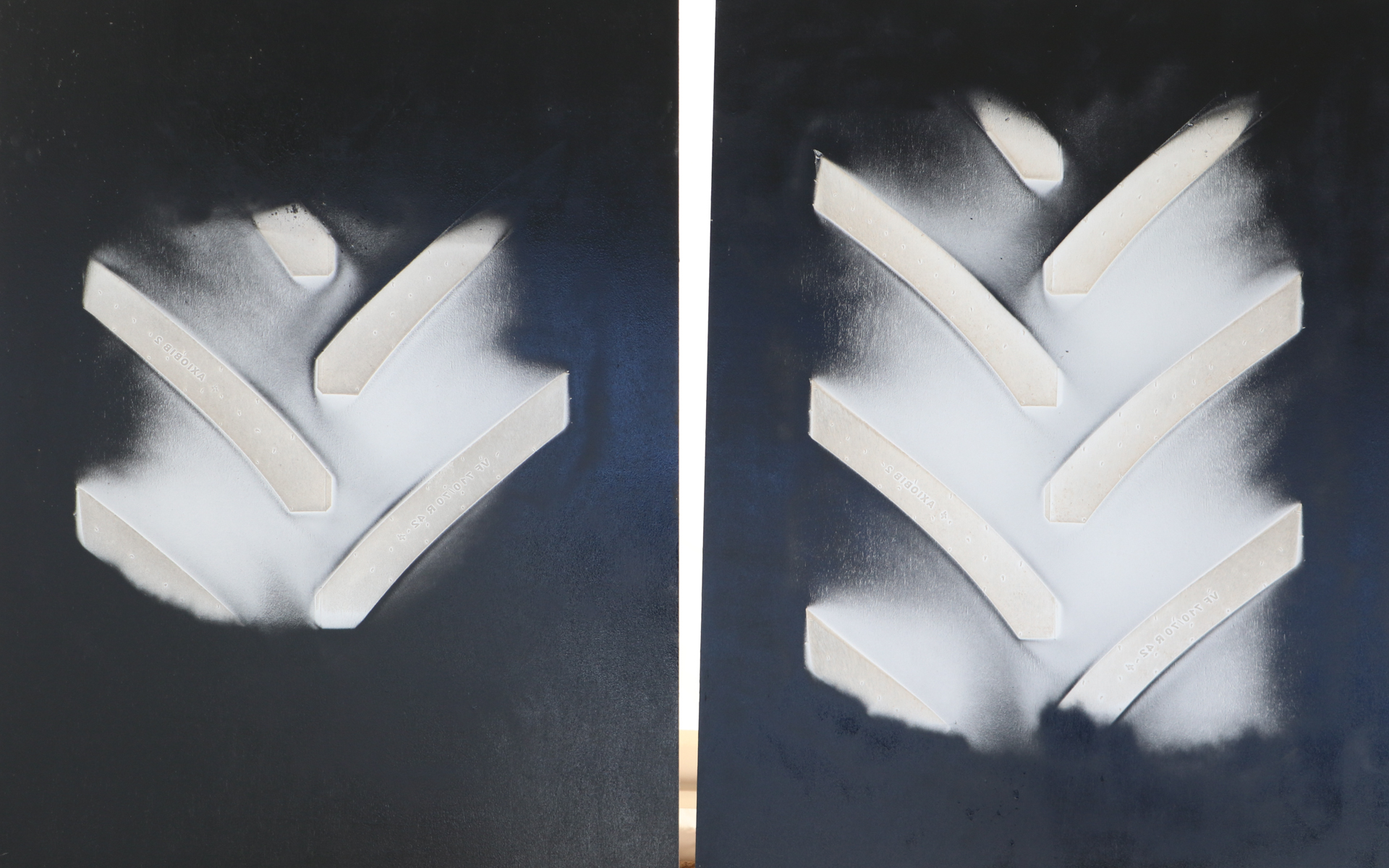 左は「AXIOBIB 2」が空気圧200kPaで走行したフットプリントで設置面積が狭い。右は同じ「AXIOBIB 2」が適正空気圧60kPaで走行したフットプリントで設置面積が広いことが分かる。同じVFタイヤでも空気圧の違いで圃場にかける圧力は大きく異なることも実証された