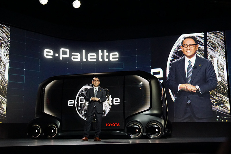 CES2018で初めて発表された「e-Palette Concept」。現在のイーパレットは、モビリティサービス向けEVとして進化した形になる