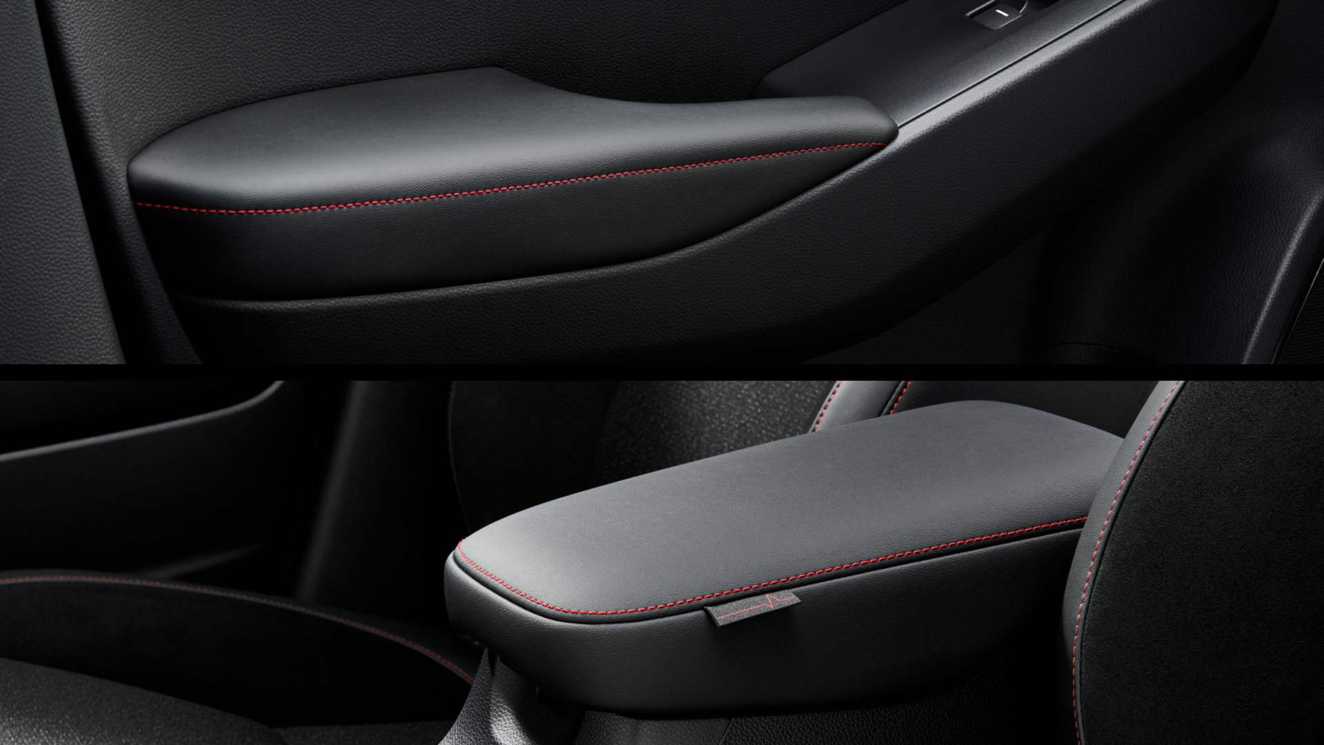 インテリアは黒を基調に、赤のアクセントを随所に配したほか、ラックス スェードを使用した専用のコンビシートを採用