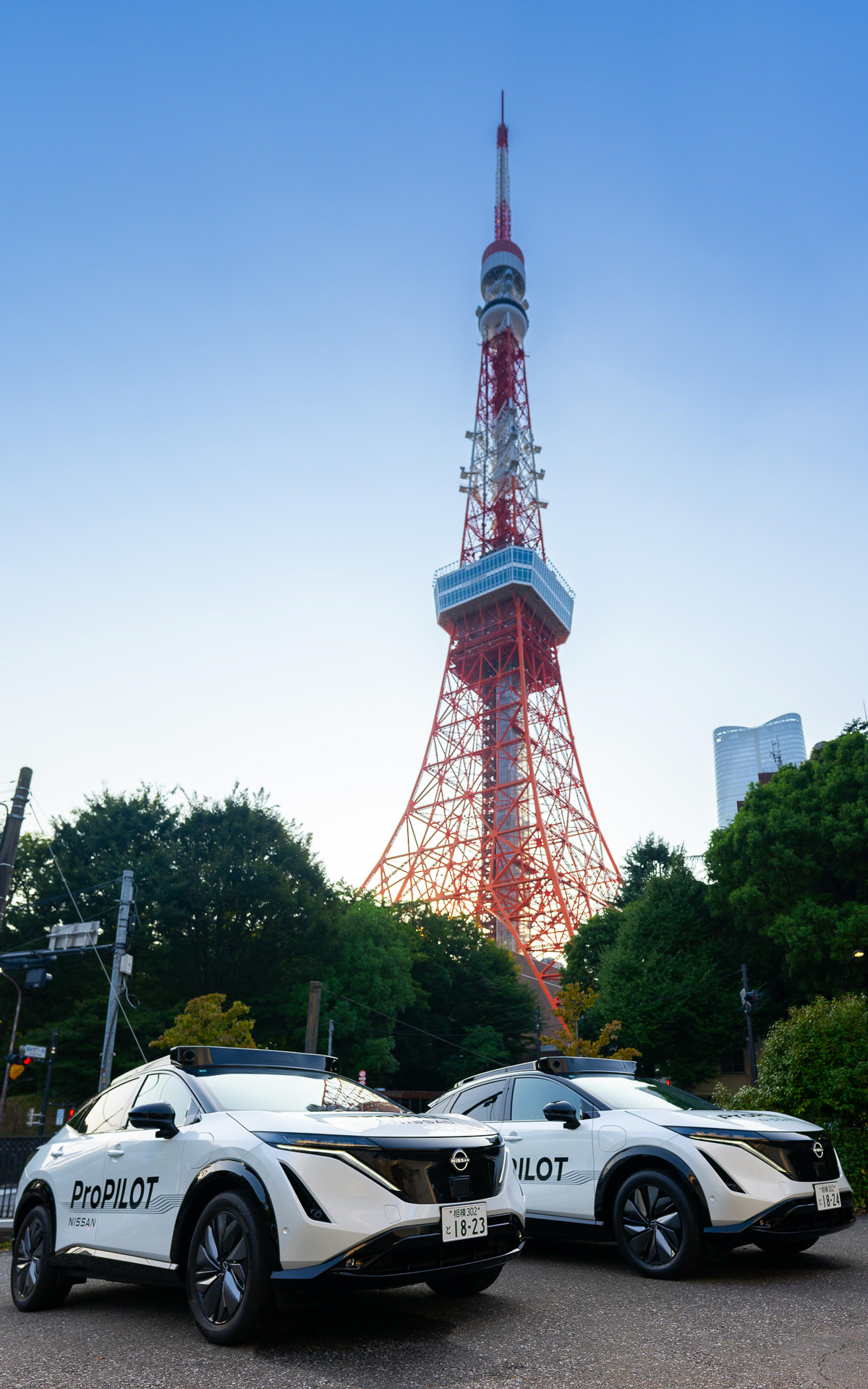 試作車は2台用意されていた。東京タワー近くのホテルをベースに、銀座まで回る同乗試乗ルートとなっていた