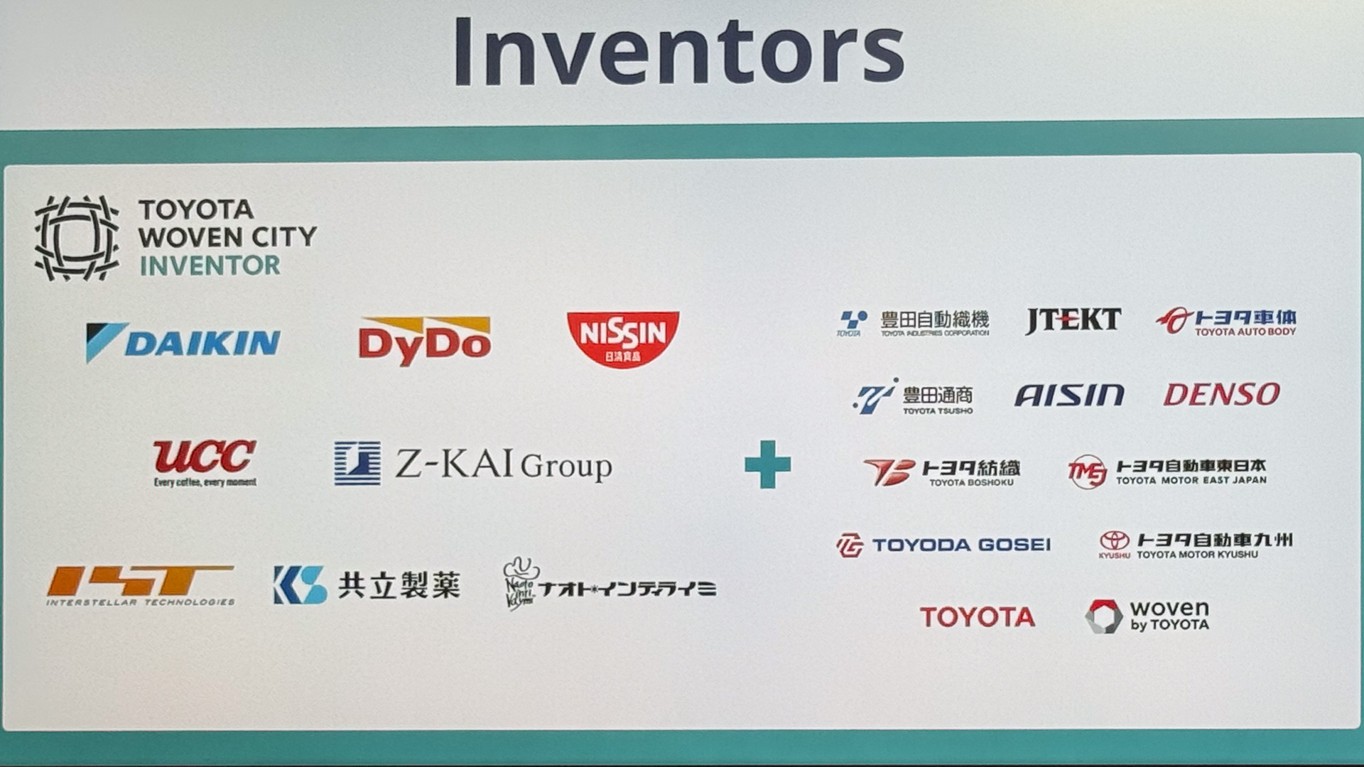 ウーブンシティ立ち上げ時のInventors