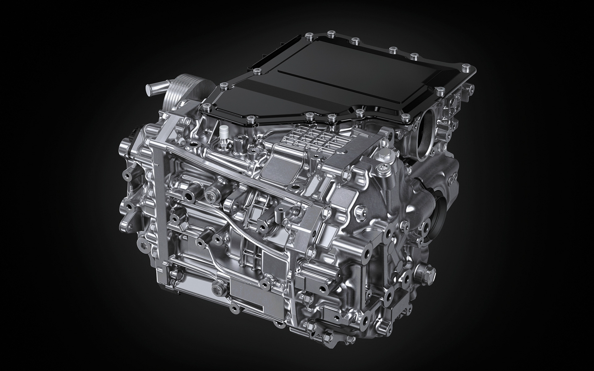 eAxleは前後で配置を変え、フロントは前後方向に短い配置、リアは高さを抑える配置としている