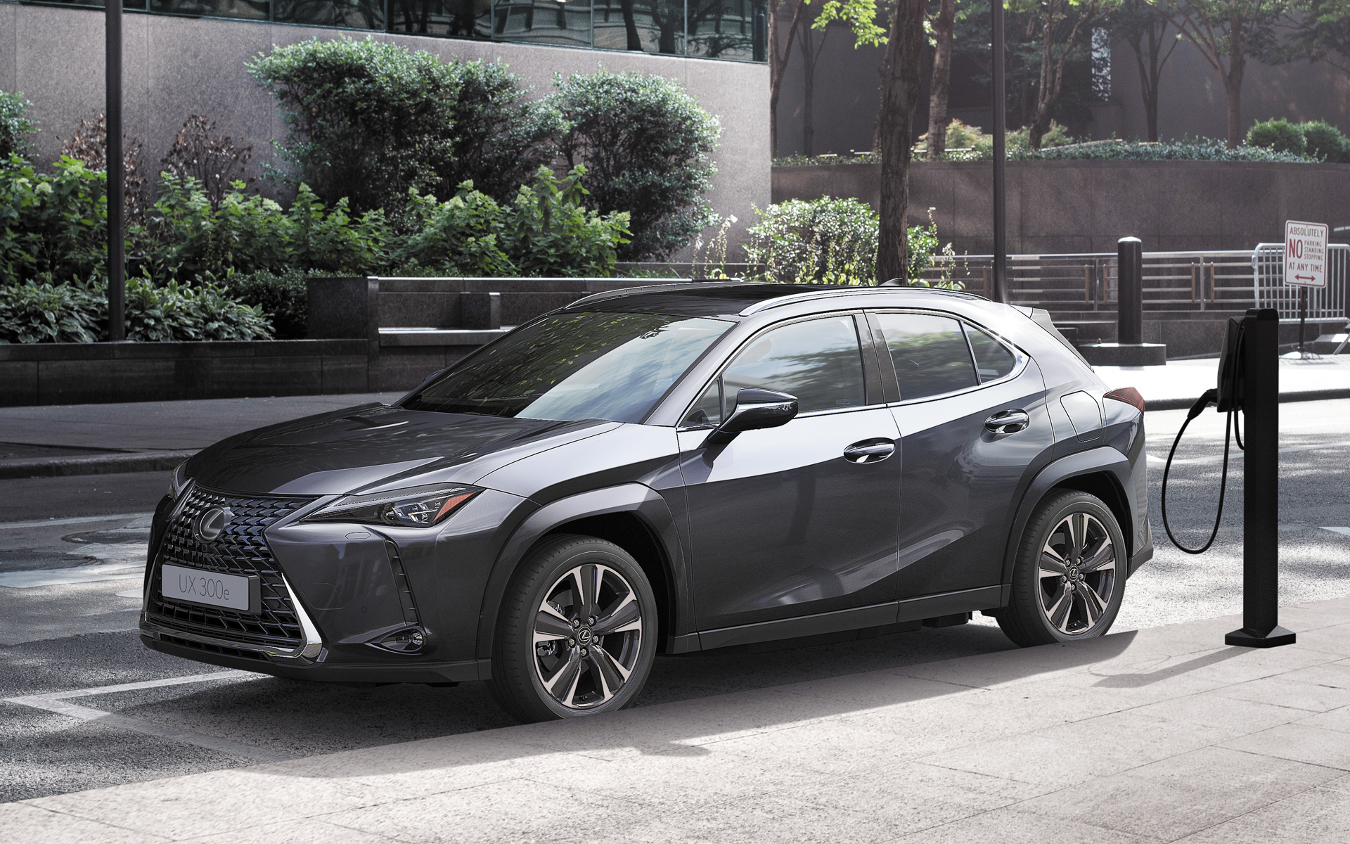 ベース車両であるUXとの外観上の違いはリアハッチに設置された車両エンブレムのほか、右リアフェンダーに普通充電ポートのリッドがあること。また、ボディカラーに2トーンカラーはなく、モノトーンの10種類をラインアップ