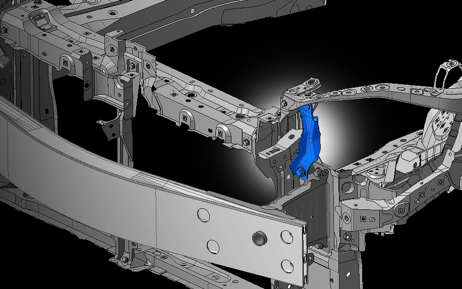 2024年1月の一部改良でラジエータサポートブレースなどを追加した