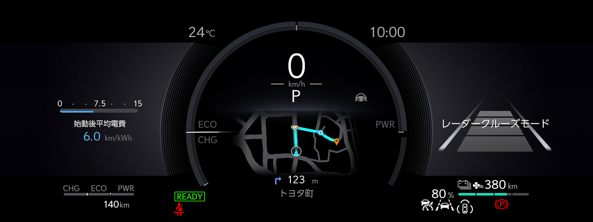 「12.3インチTFT液晶式メーター」は3種類のモードを切り替えて表示可能