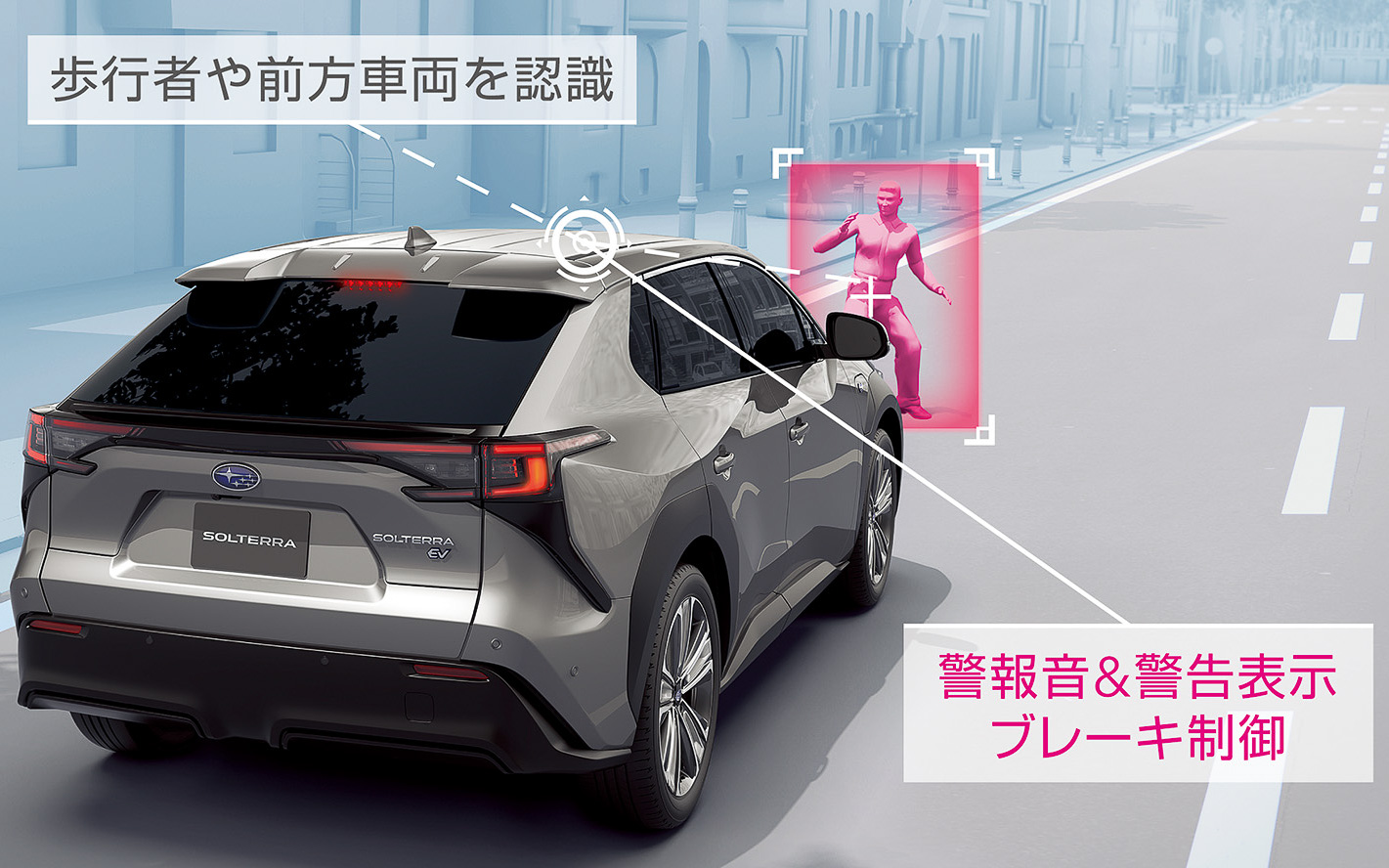 「プリクラッシュセーフティ」の作動イメージ