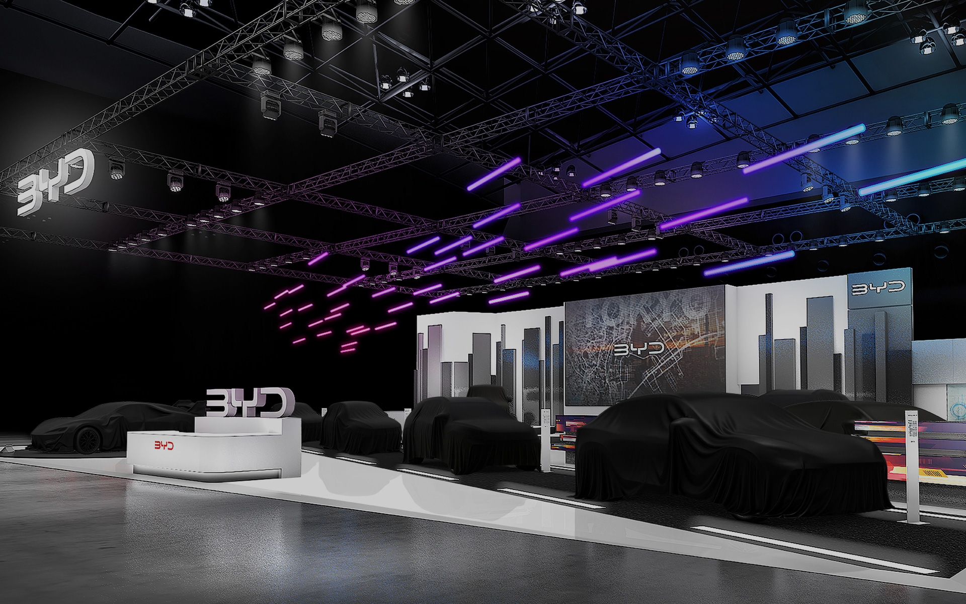 BYDの乗用車ブース