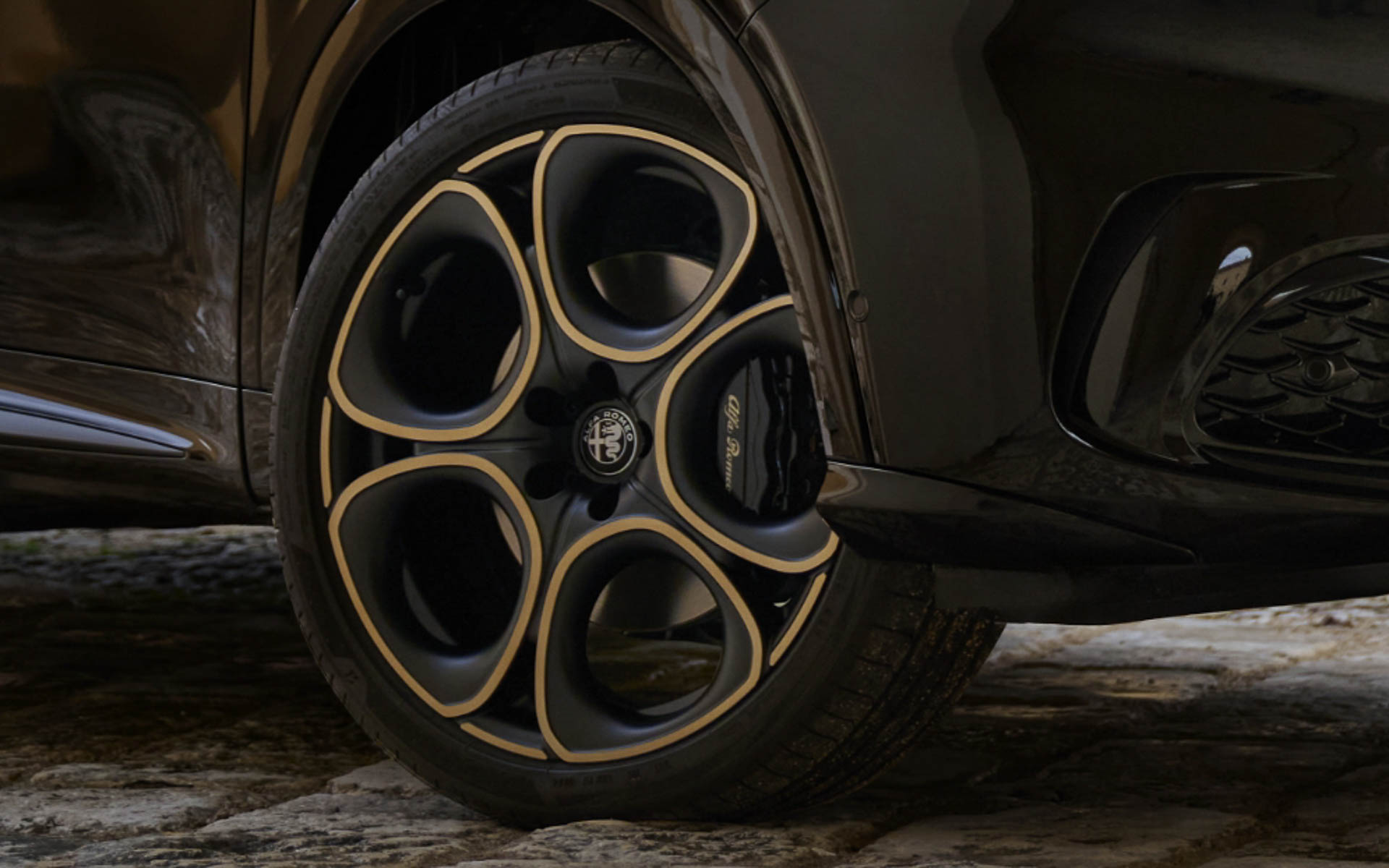 20インチアルミホイール ゴールドダイヤモンドカット仕上げ＆ブレーキキャリパー（ブラック）