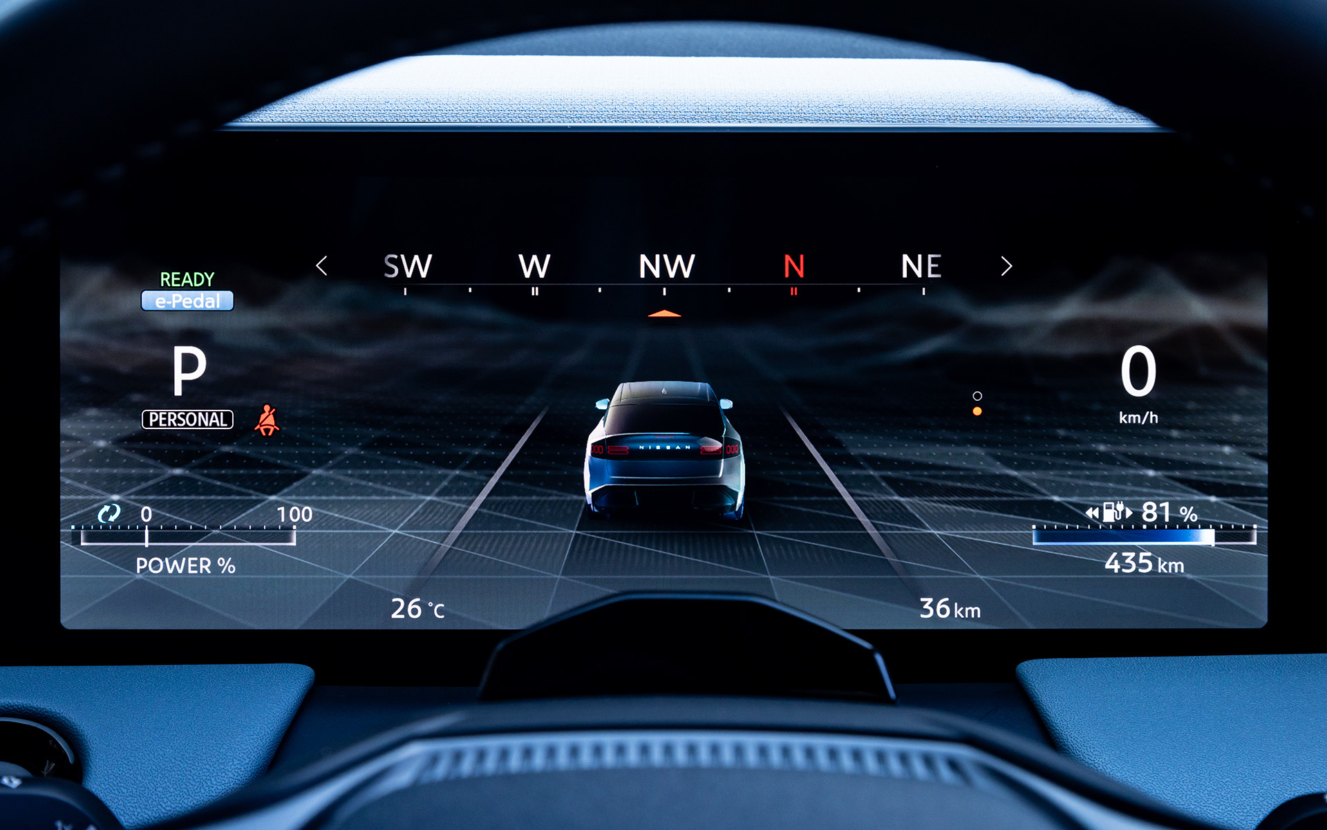 メーターは12.3インチの大型液晶を採用し各種表示の切り替えが可能