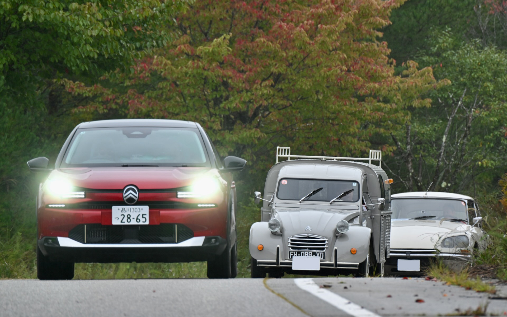 パレードでは、先導車に続いて2CVフルゴネットや宇宙船のようなDSが入ってきた