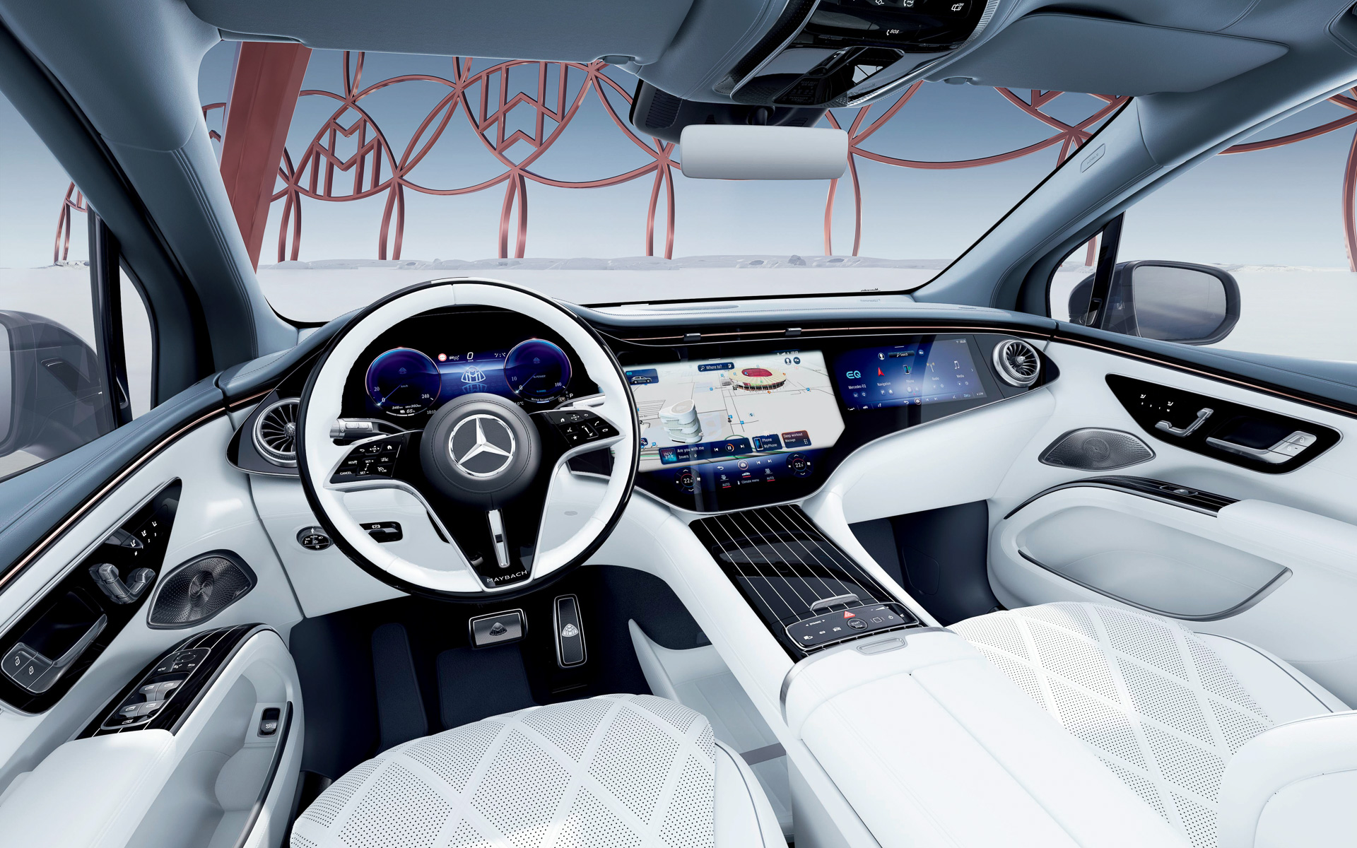 専用オプション「ファーストクラスパッケージ」を選択した場合のインテリア。内装色は「クリスタルホワイト/シルバーグレー」