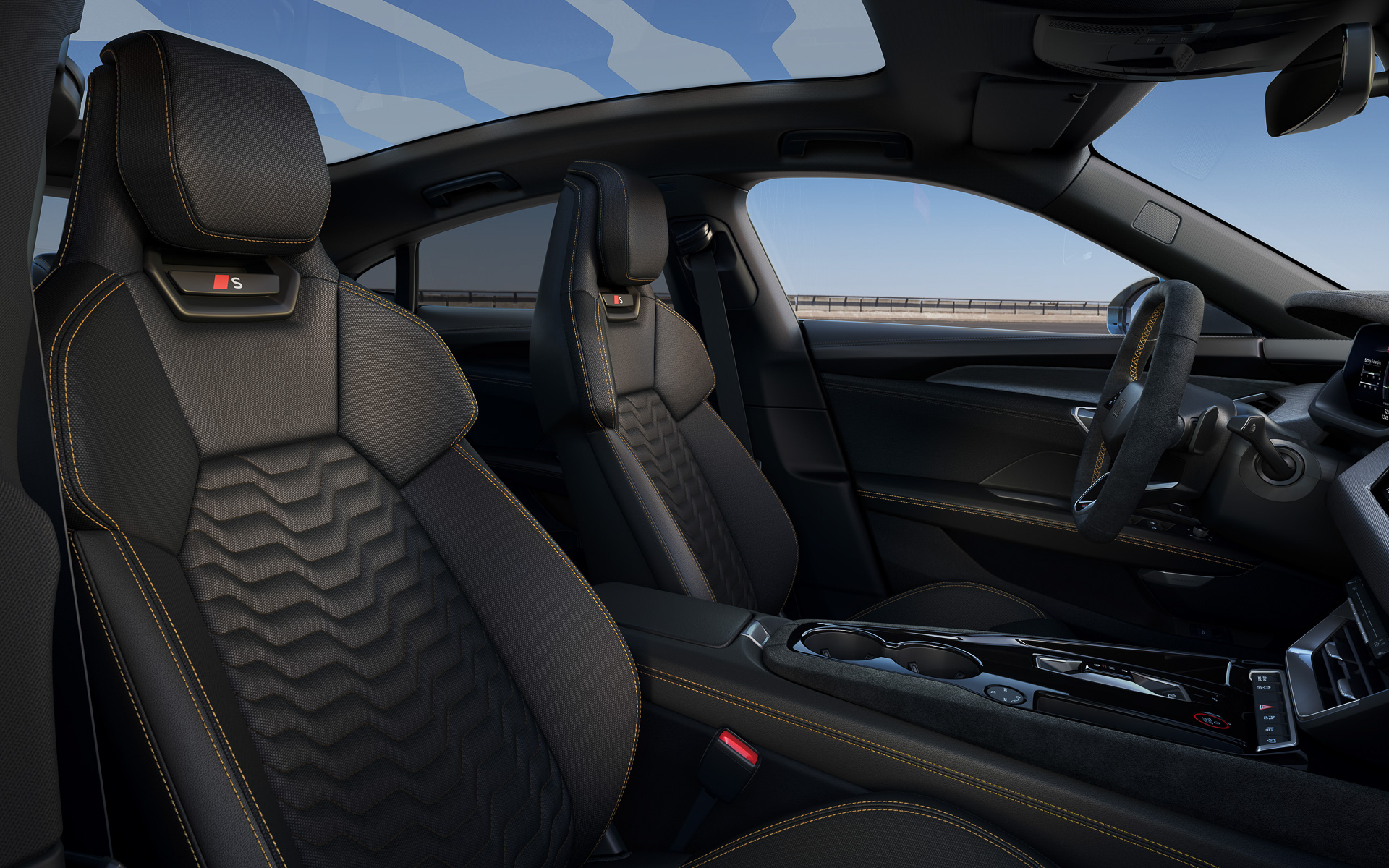 上下がフラットな形状の新しいステアリングホイールを採用。フロントシートはホールド性を高めた「スポーツシートプラス」となる