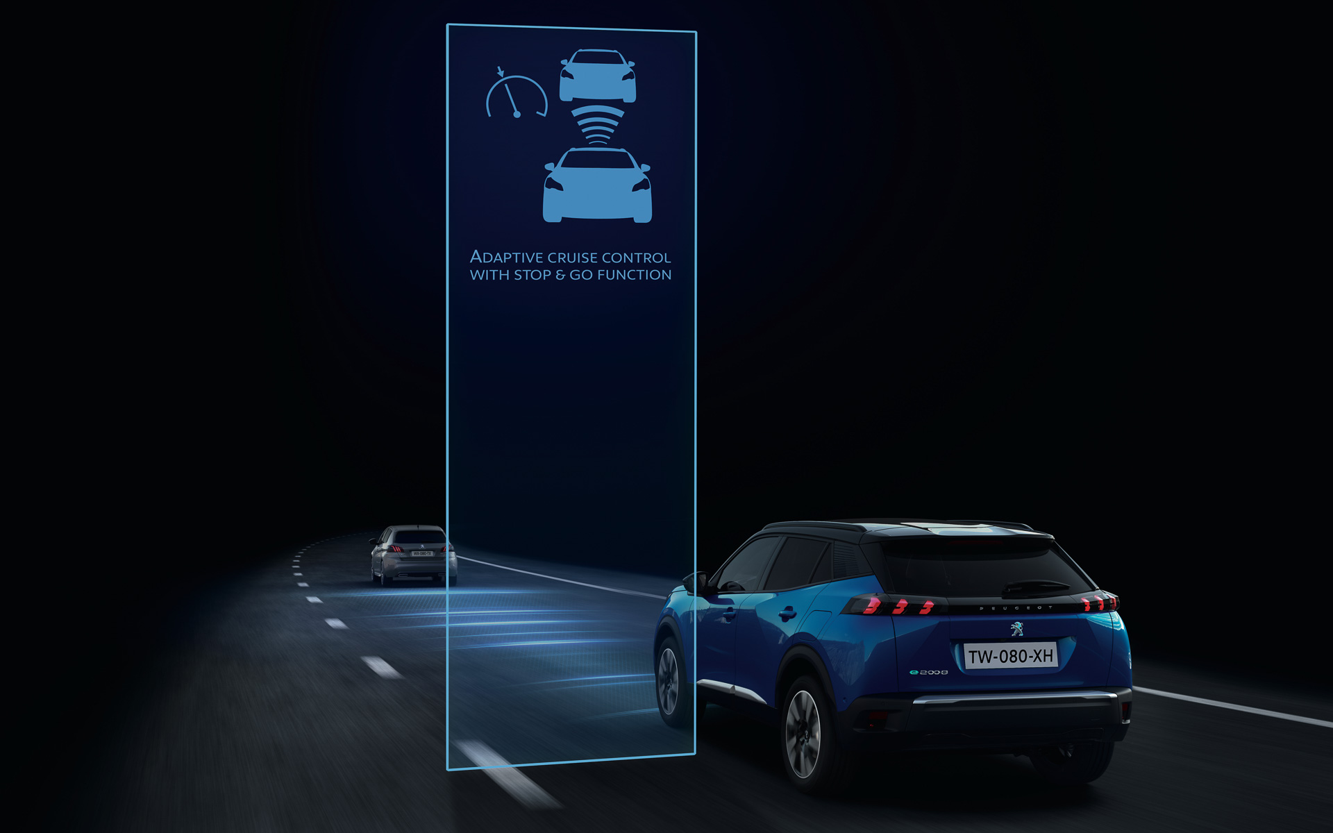 「アクティブクルーズコントロール（ストップ＆ゴー機能付き）」の作動イメージ