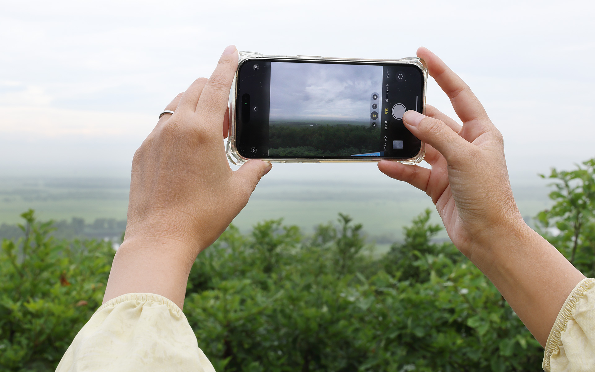ひんやりした空気の中、駐車場から湿原を見渡せる展望台までもちょっとしたアトラクション