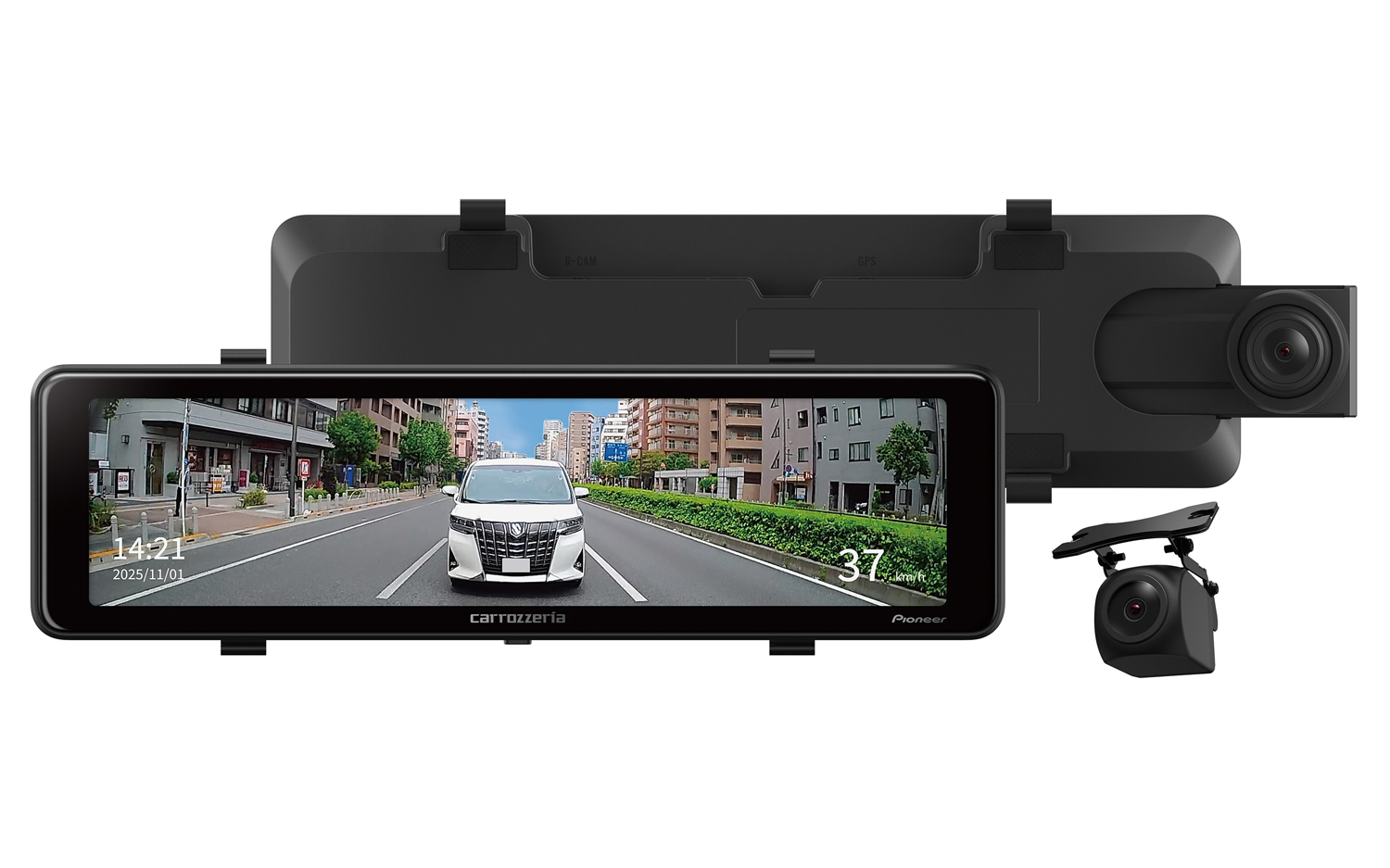 前後2カメラタイプのデジタルミラー型ドライブレコーダー「VREC-MZ300D」