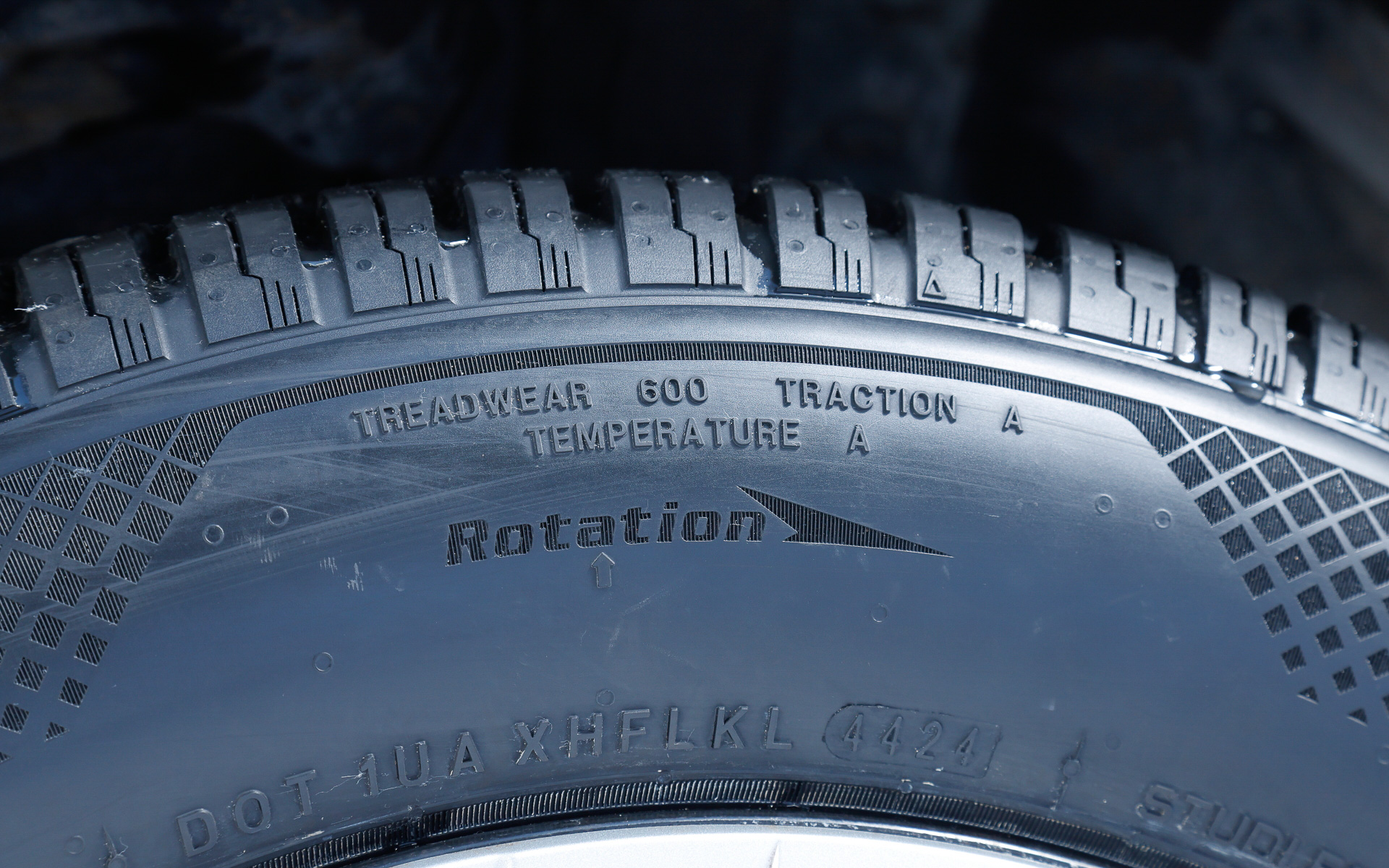 タイヤの摩耗性能を示すUTQG TREADWEARは「600」