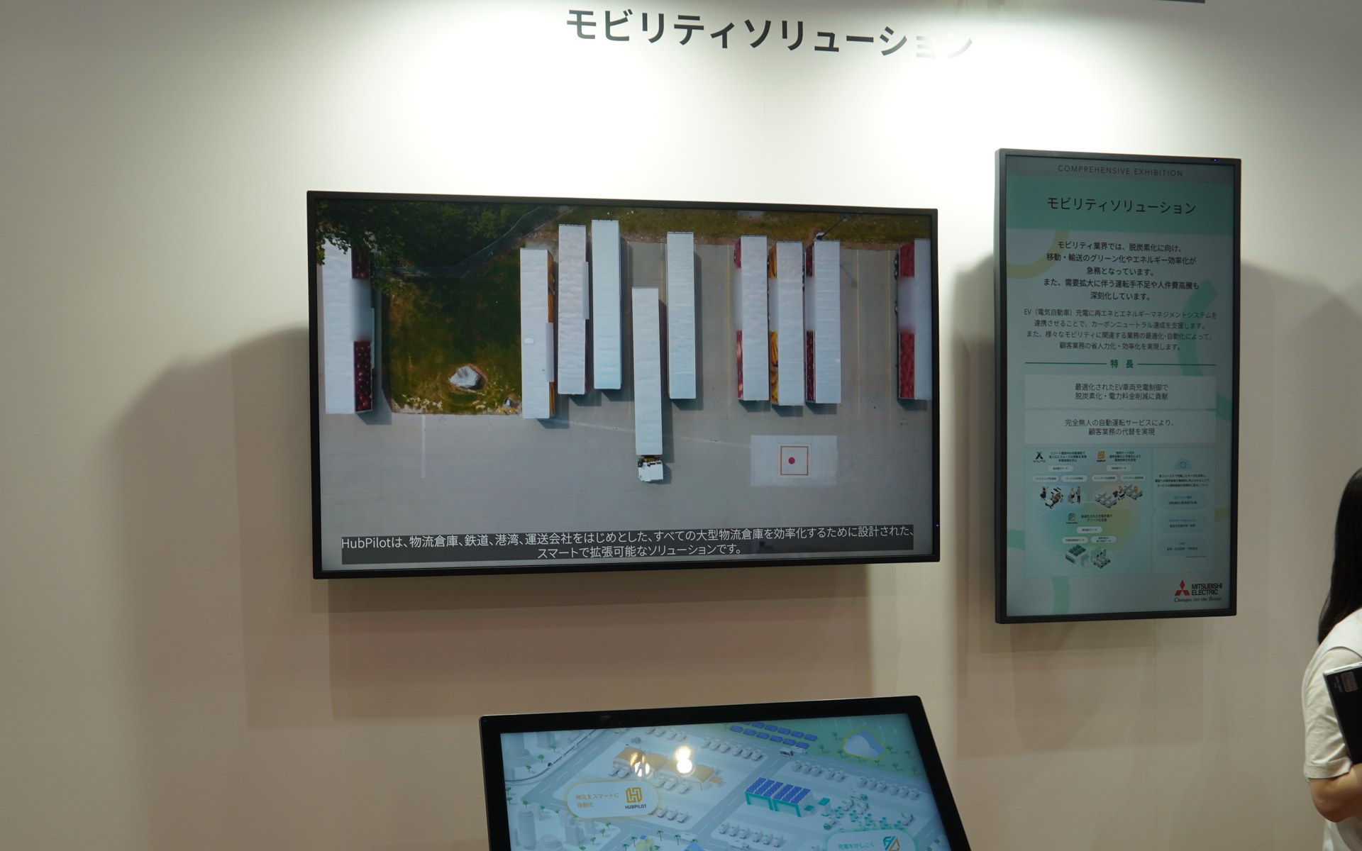 三菱電機のモビリティソリューションでは移動の効率化でCO2削減を実現。EVの充電制御なども絡める