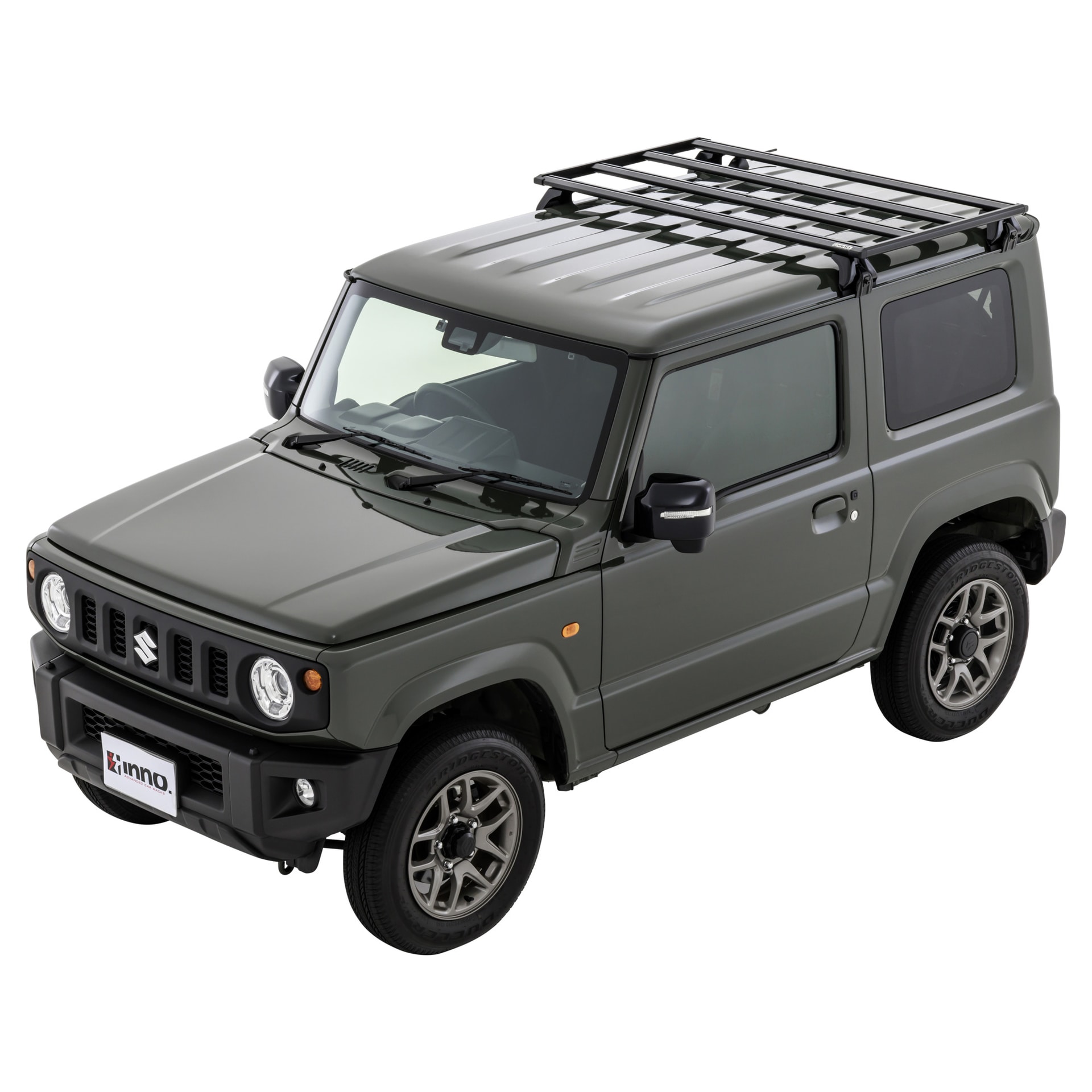 ジムニー用INNO フラットデッキベース・ハーフサイズ装着イメージ